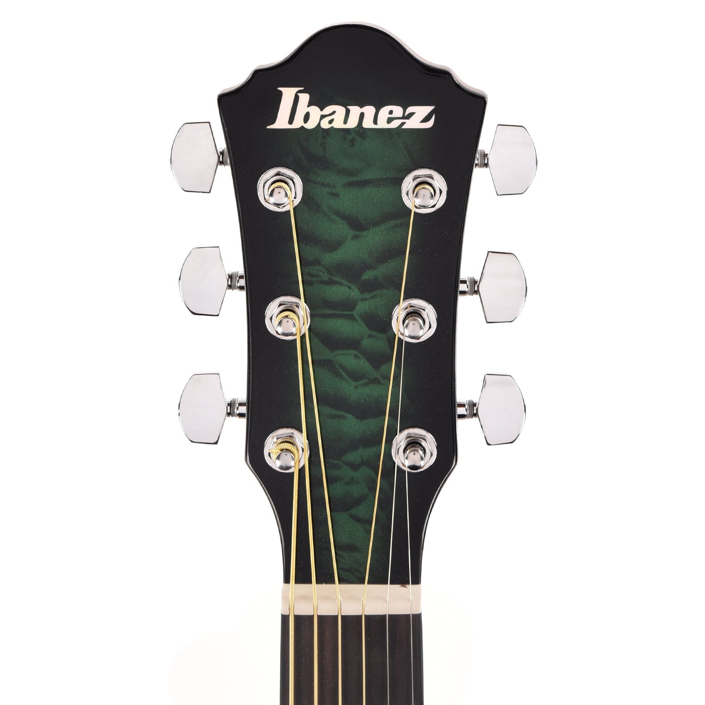 Ibanez AEWC16QATEH AEWC Acoustic-Electric Guitar Transparent Emerald Burst High Gloss