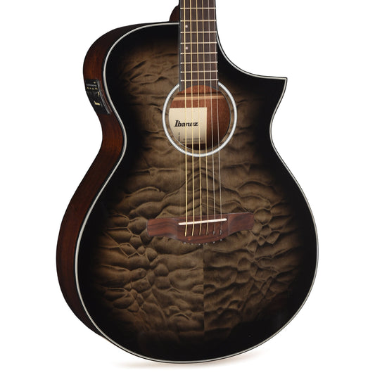 Ibanez AEWC16QATKH AEWC Acoustic-Electric Guitar Transparent Black Sunburst High Gloss