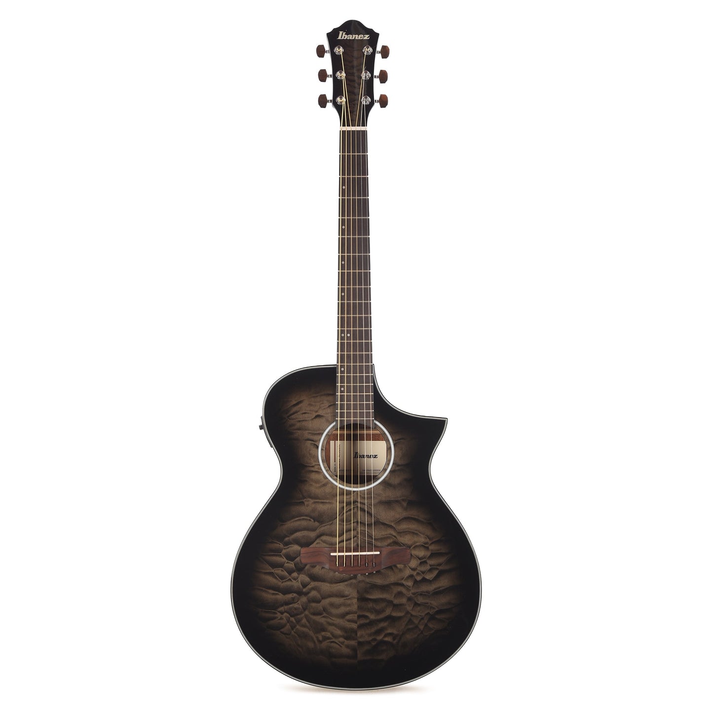 Ibanez AEWC16QATKH AEWC Acoustic-Electric Guitar Transparent Black Sunburst High Gloss