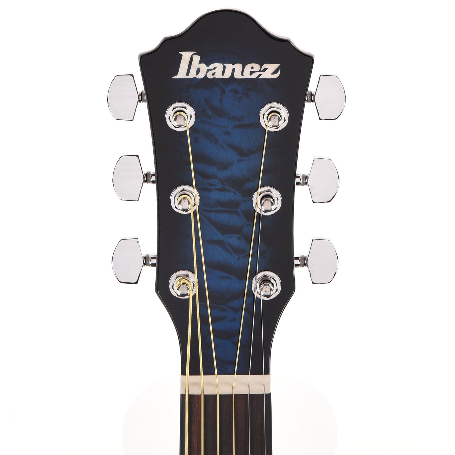 Ibanez AEWC16QATLH AEWC Acoustic-Electric Guitar Transparent Blue Sunburst High Gloss