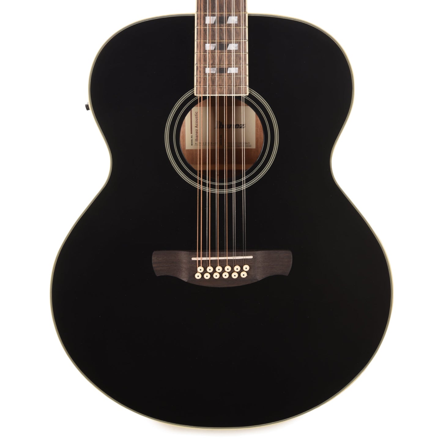 Ibanez AJ7012M1EBK Jumbo 12-String Acoustic-Electric Guitar Black High Gloss