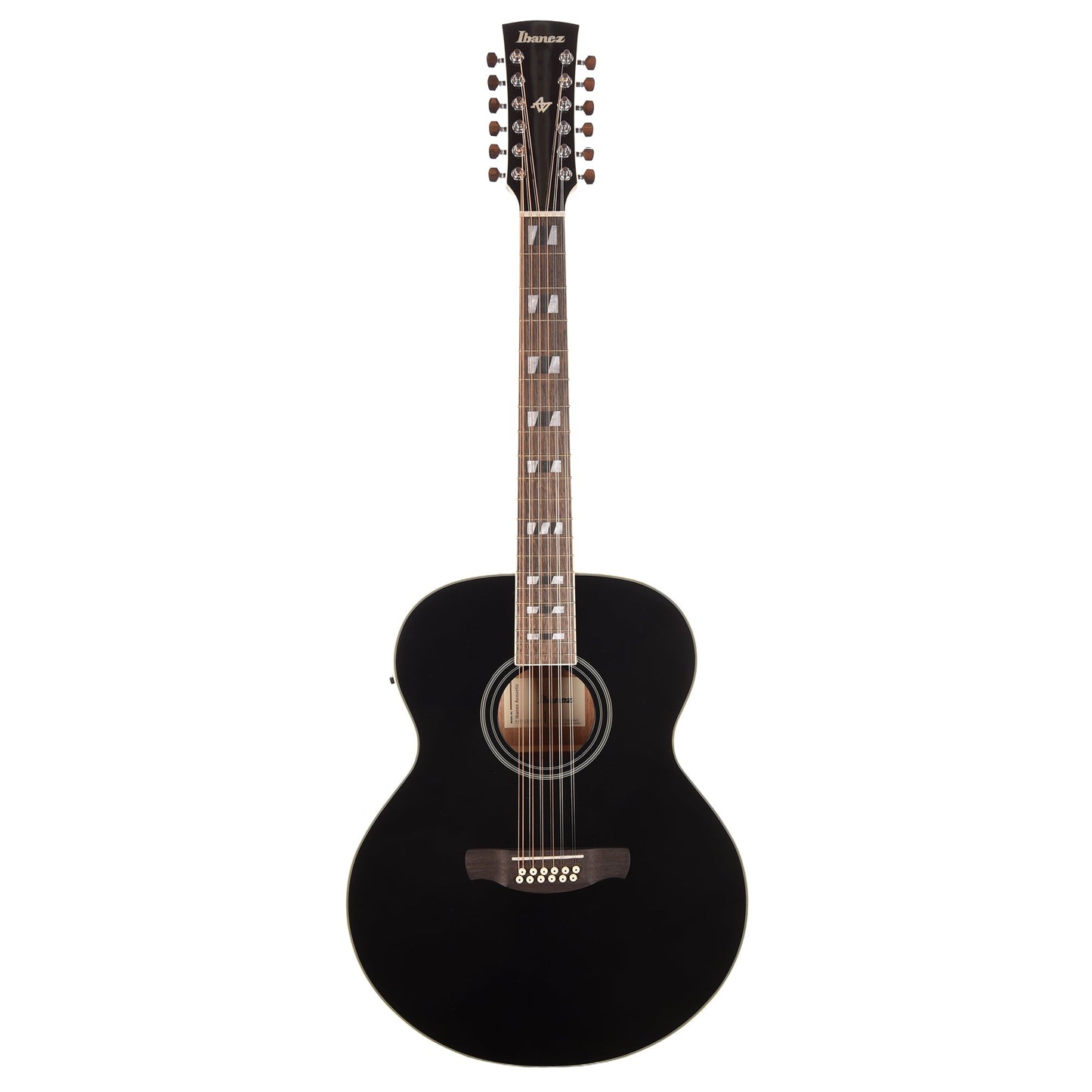 Ibanez AJ7012M1EBK Jumbo 12-String Acoustic-Electric Guitar Black High Gloss