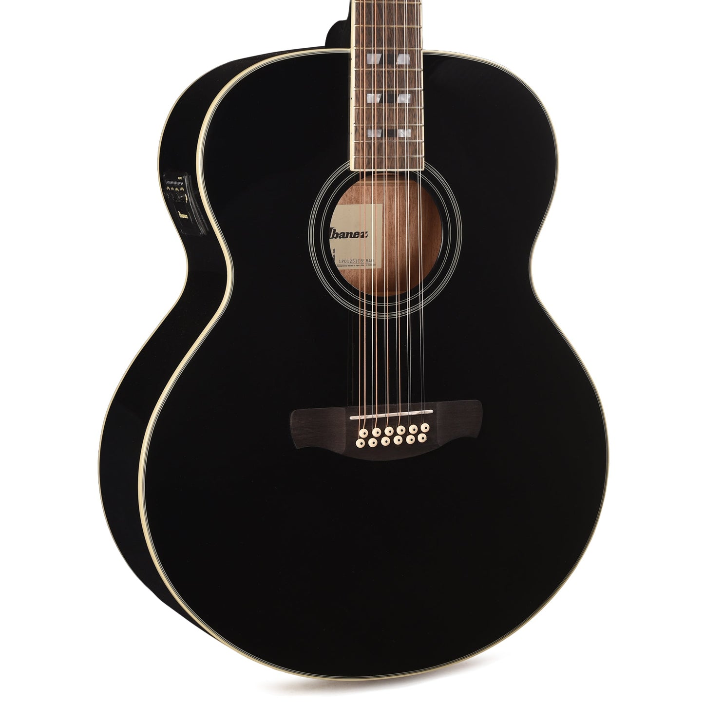 Ibanez AJ7012M1EBK Jumbo 12-String Acoustic-Electric Guitar Black High Gloss