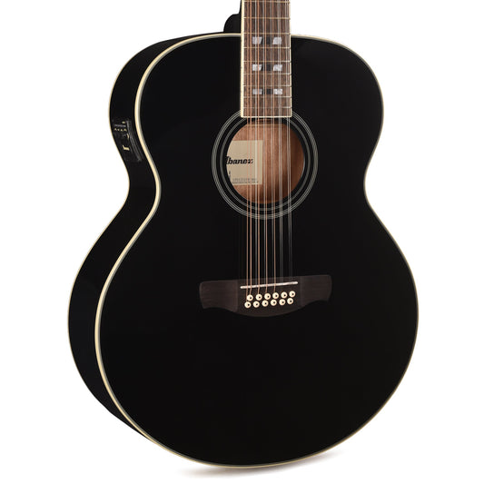 Ibanez AJ7012M1EBK Jumbo 12-String Acoustic-Electric Guitar Black High Gloss