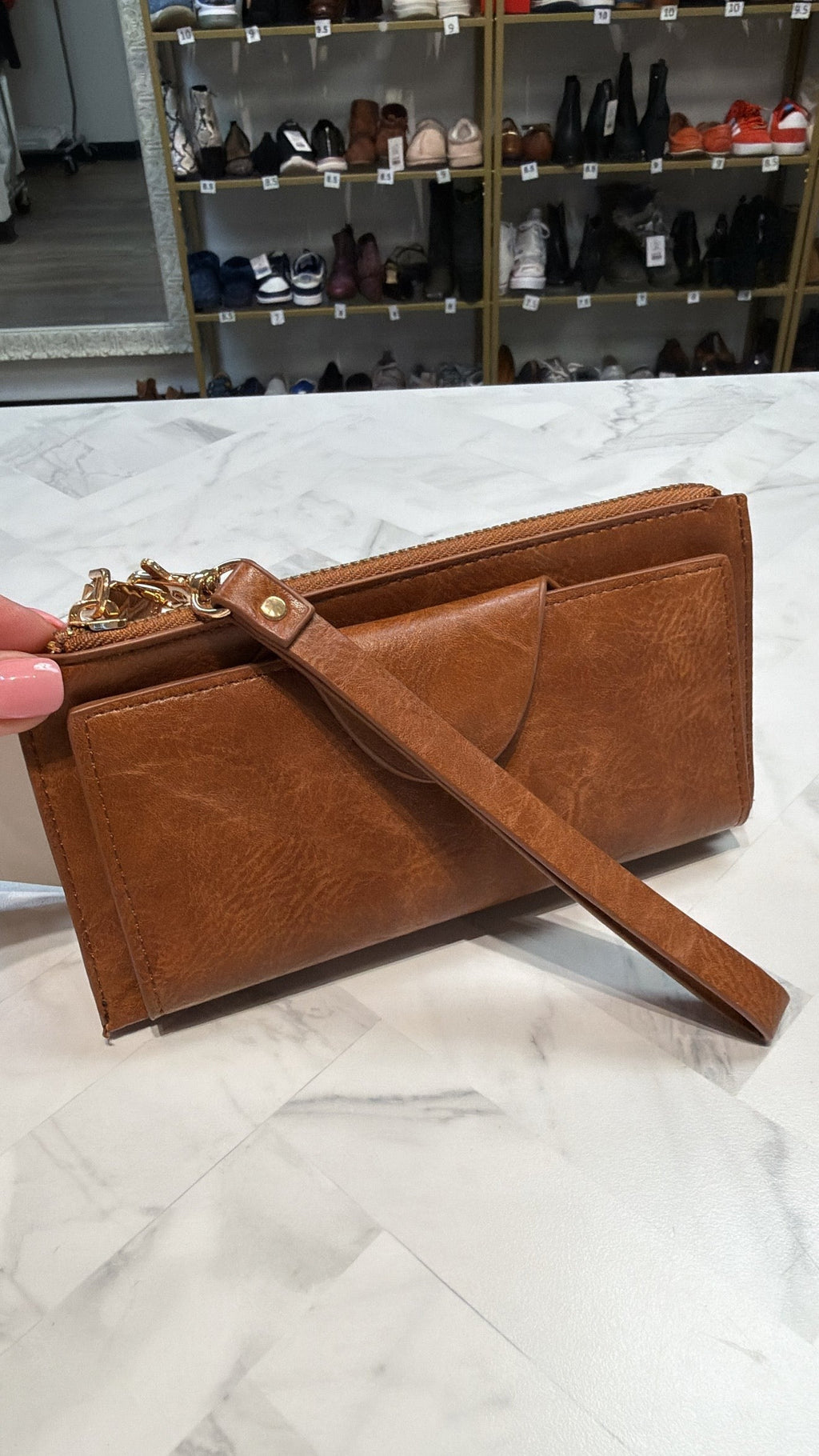 Jen & Co Brown Wristlet Wallet
