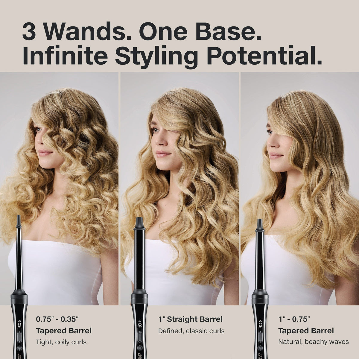 Paul Mitchell Unclipped 3-in-1 Ceramic Interchangeable Curling Wand