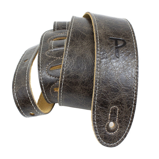 Perri's Deluxe Soft Italian Leather 2" Vintage Brown Guitar Strap