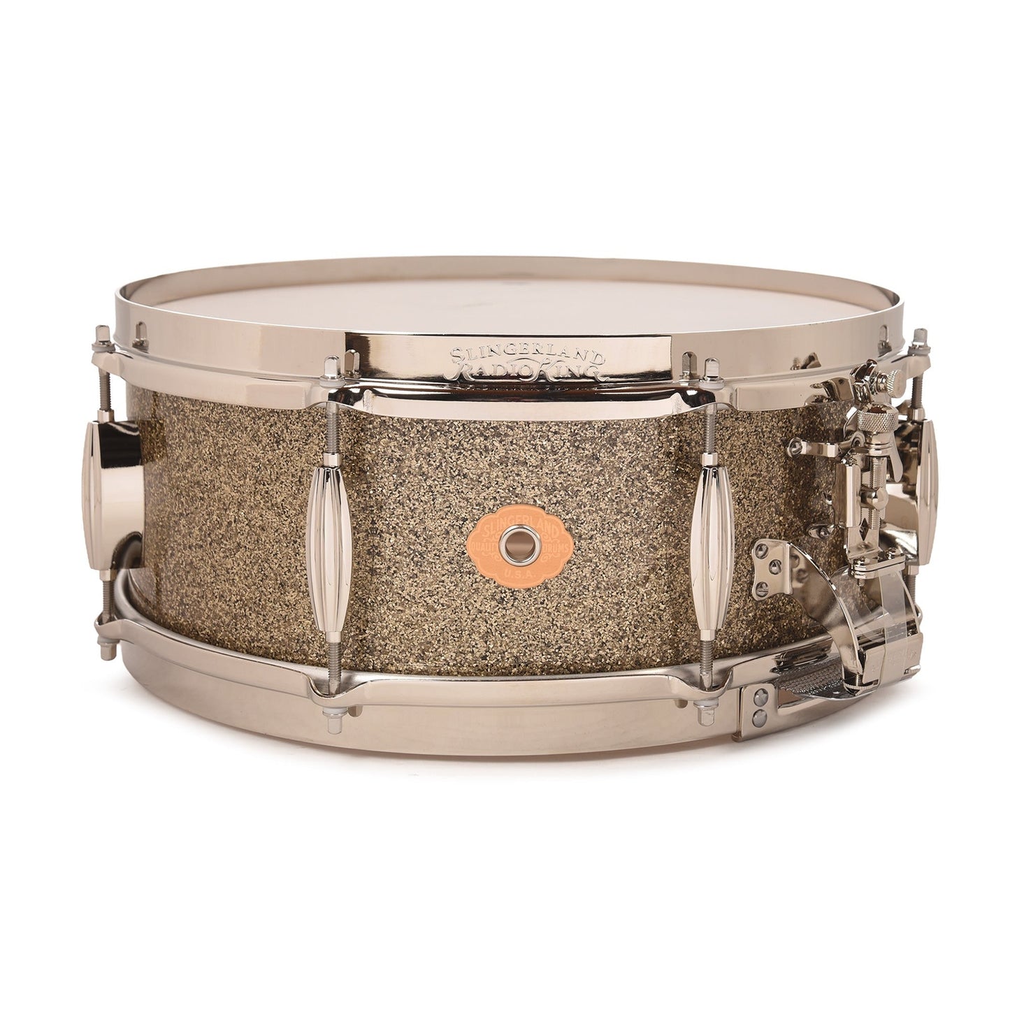Slingerland Radio King 5.5x14 Snare Drum Gold Glass Glitter