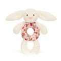 Jellycat Blossom Cream Bunny 'Berry' Ring Rattle 害羞奶油「野莓碎花」兔子搖鈴