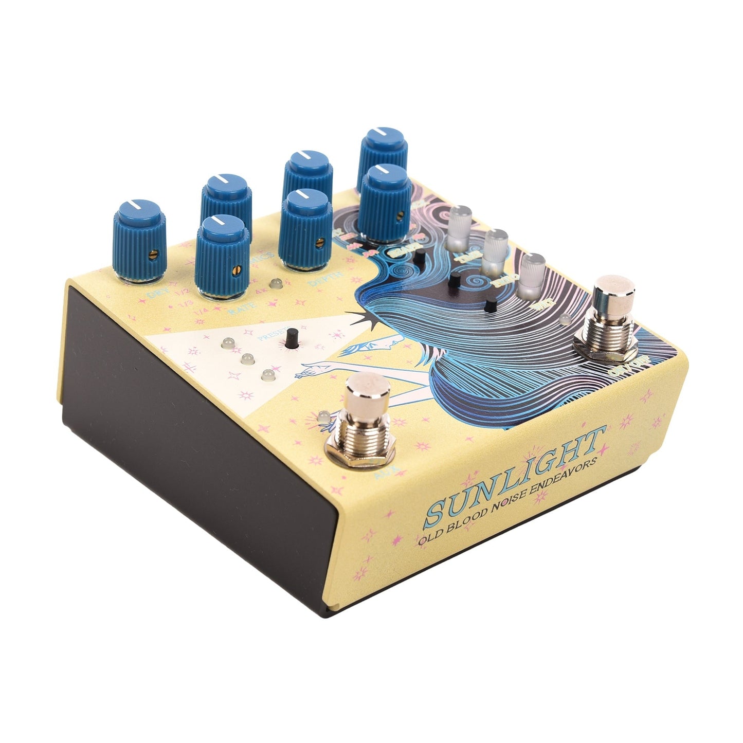 Old Blood Noise Sunlight Stereo Reverb Pedal Yellow