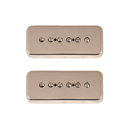 Lindy Fralin Hum-Cancelling P-90 Soapbar Set Gibson Braided Shield Polished Nickel