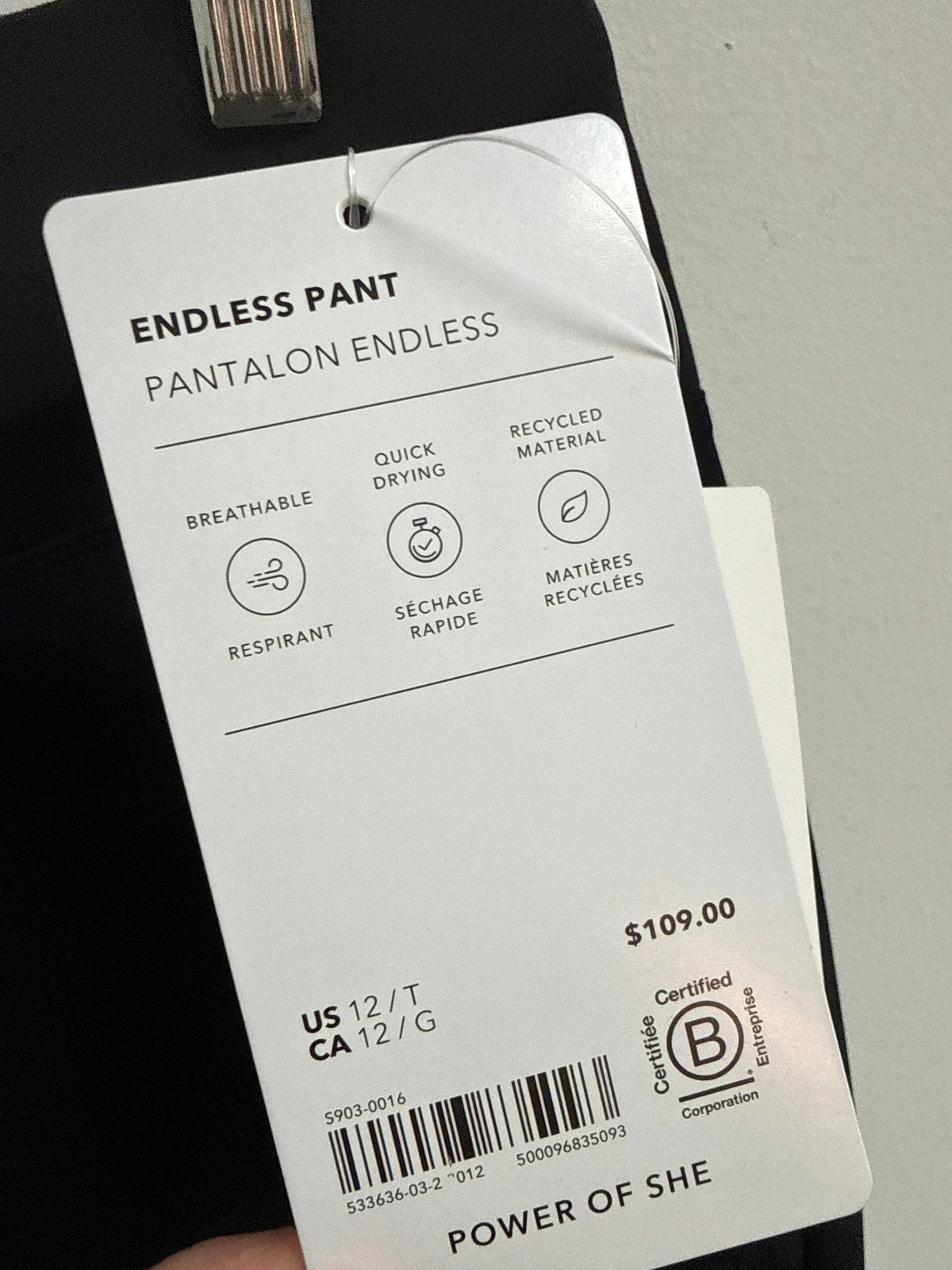 New Retail $109 Athleta Black Endless 31" Inseam Pants, 12 Tall