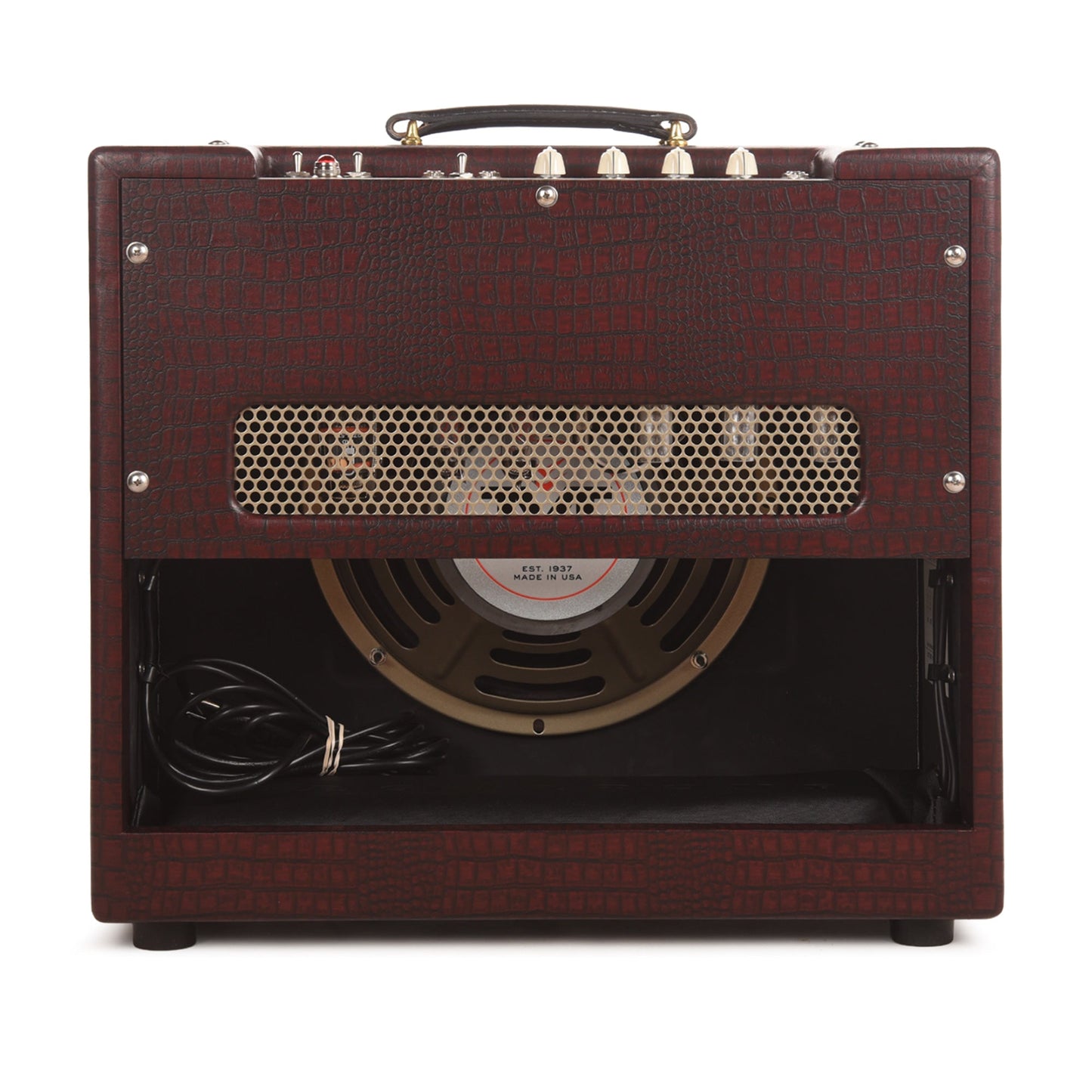 Magnatone Varsity Reverb 15w 1x12 Point to Point Handwired Combo Amp Cathedral Burgundy
