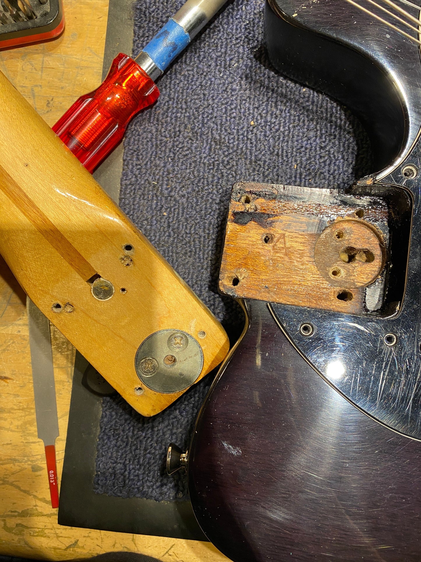 Fender Telecaster Thinline Transparent Black Refin 1972