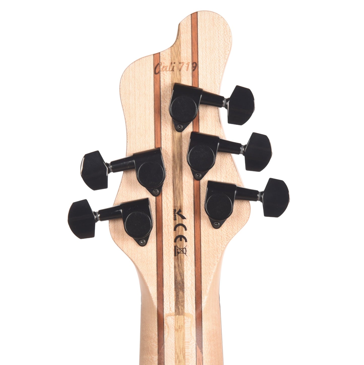 Mayones Cali 5 3A Flame Maple/Black Limba Custom Purple Partial Fretless (Displayed at NAMM 2026)