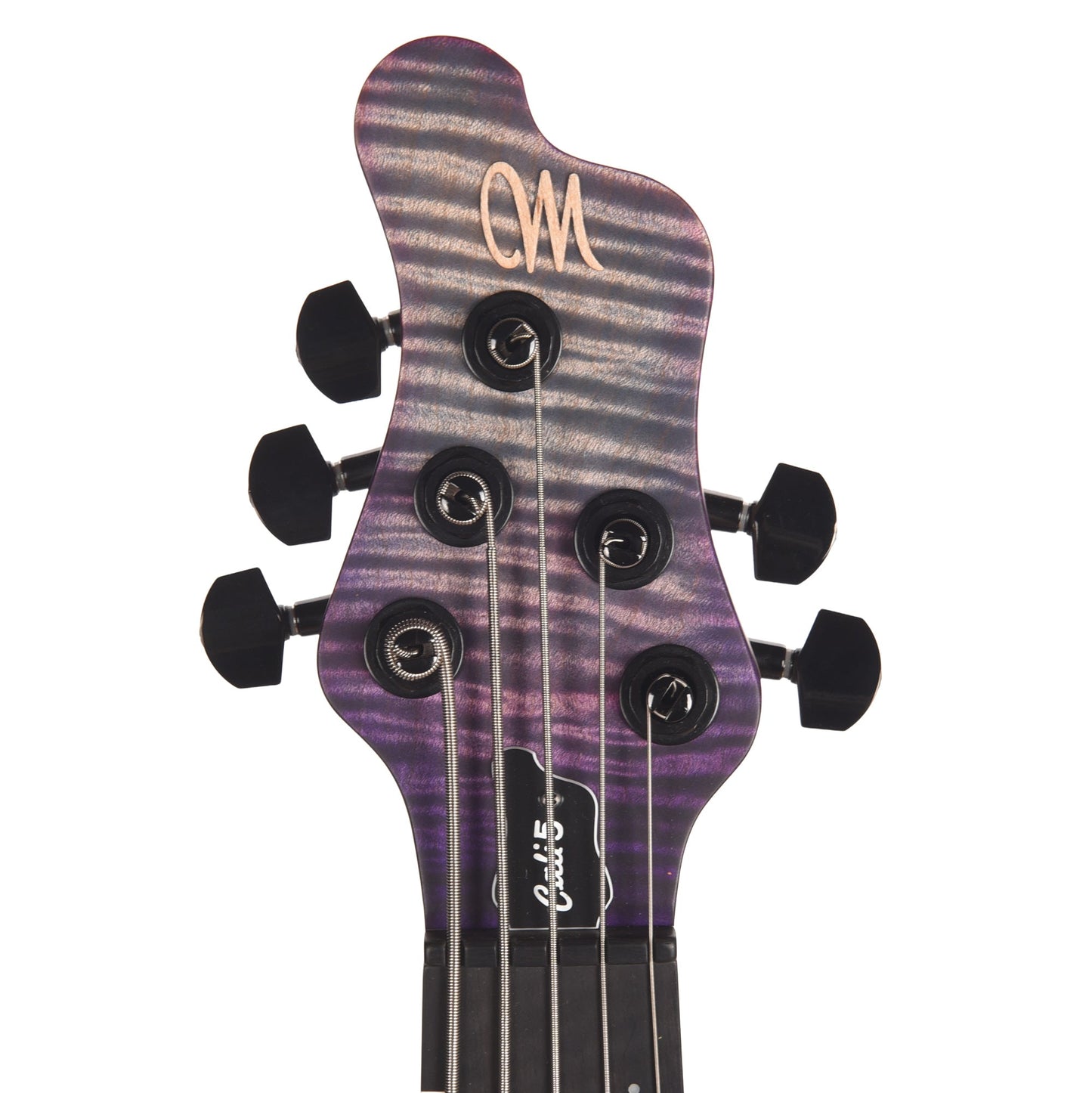 Mayones Cali 5 3A Flame Maple/Black Limba Custom Purple Partial Fretless (Displayed at NAMM 2026)