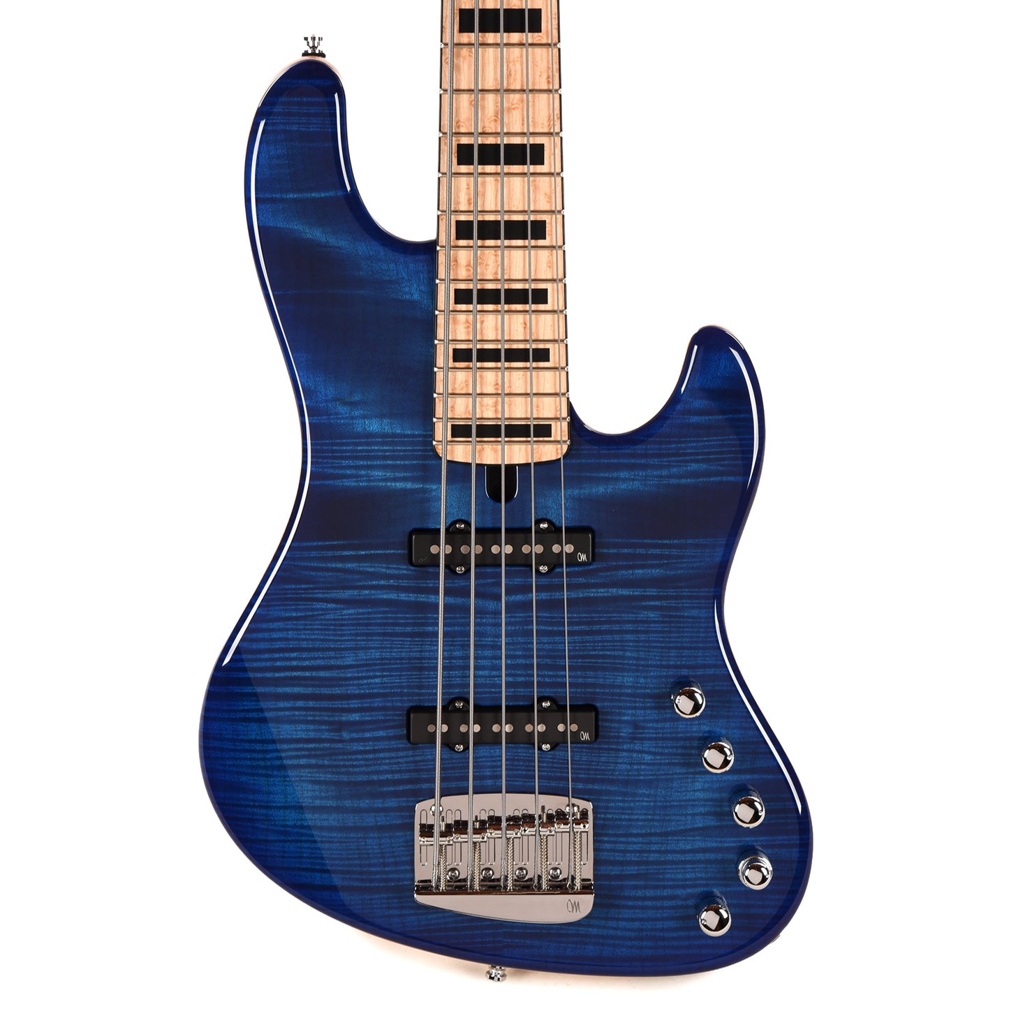 Mayones Jabba Custom 5 AAA Flamed Maple/Swamp Ash Infinity Blue w/AAA Birdseye Maple Neck