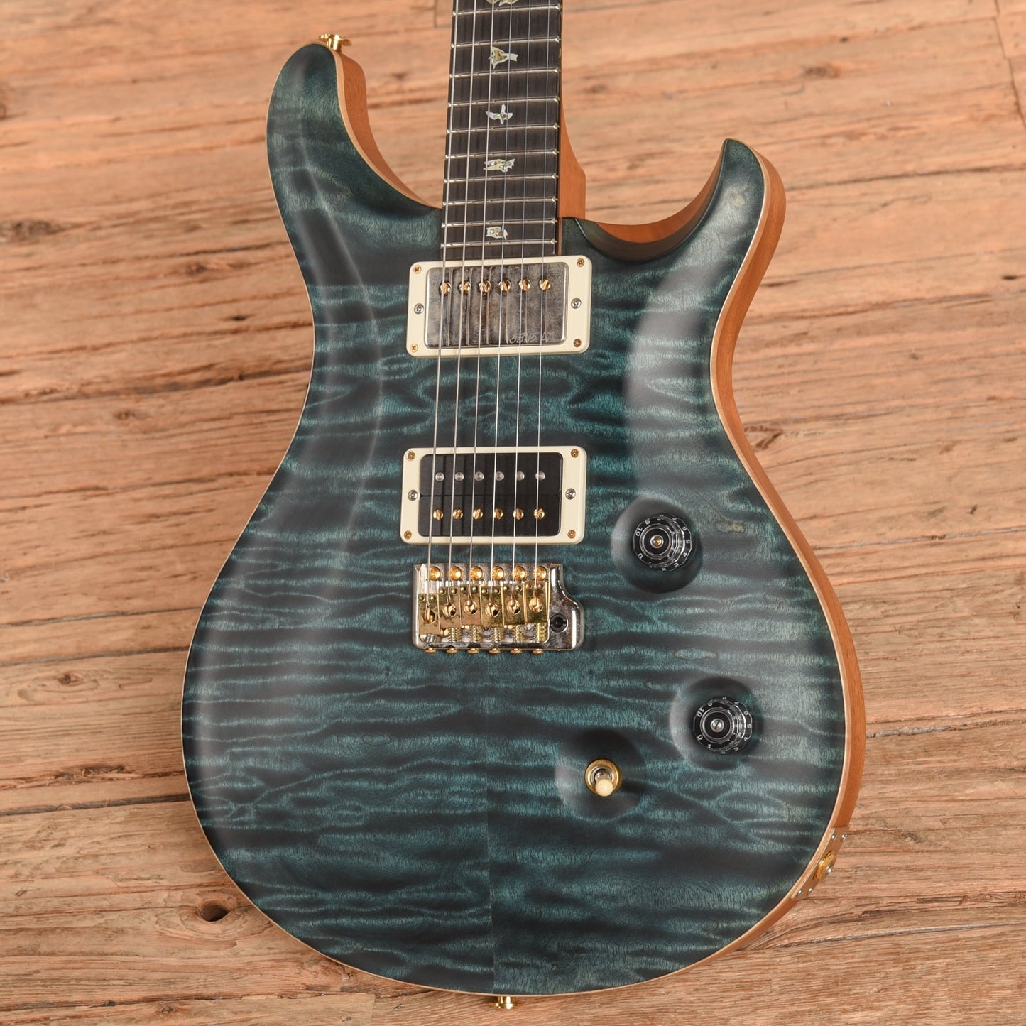 PRS Wood Library Custom 24 Fatback 10-Top Slate Blue Satin 2016
