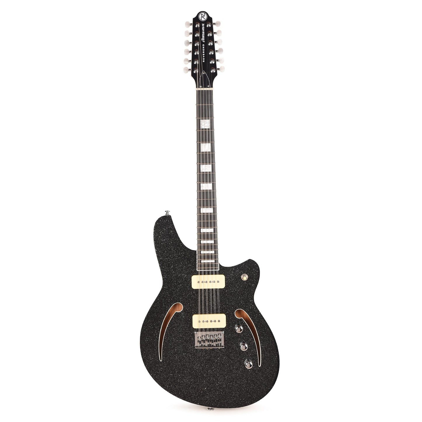 Reverend Airwave 12-String Electric Guitar Black Sparkle