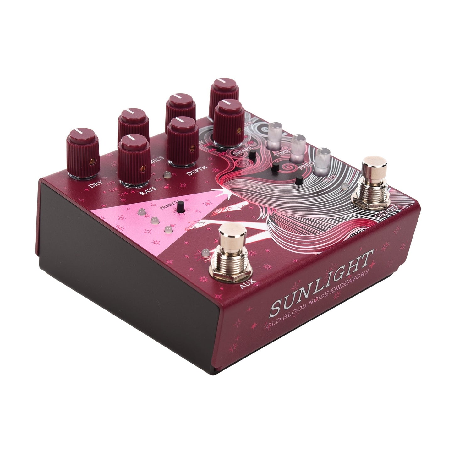 Old Blood Noise Sunlight Stereo Reverb Pedal Maroon