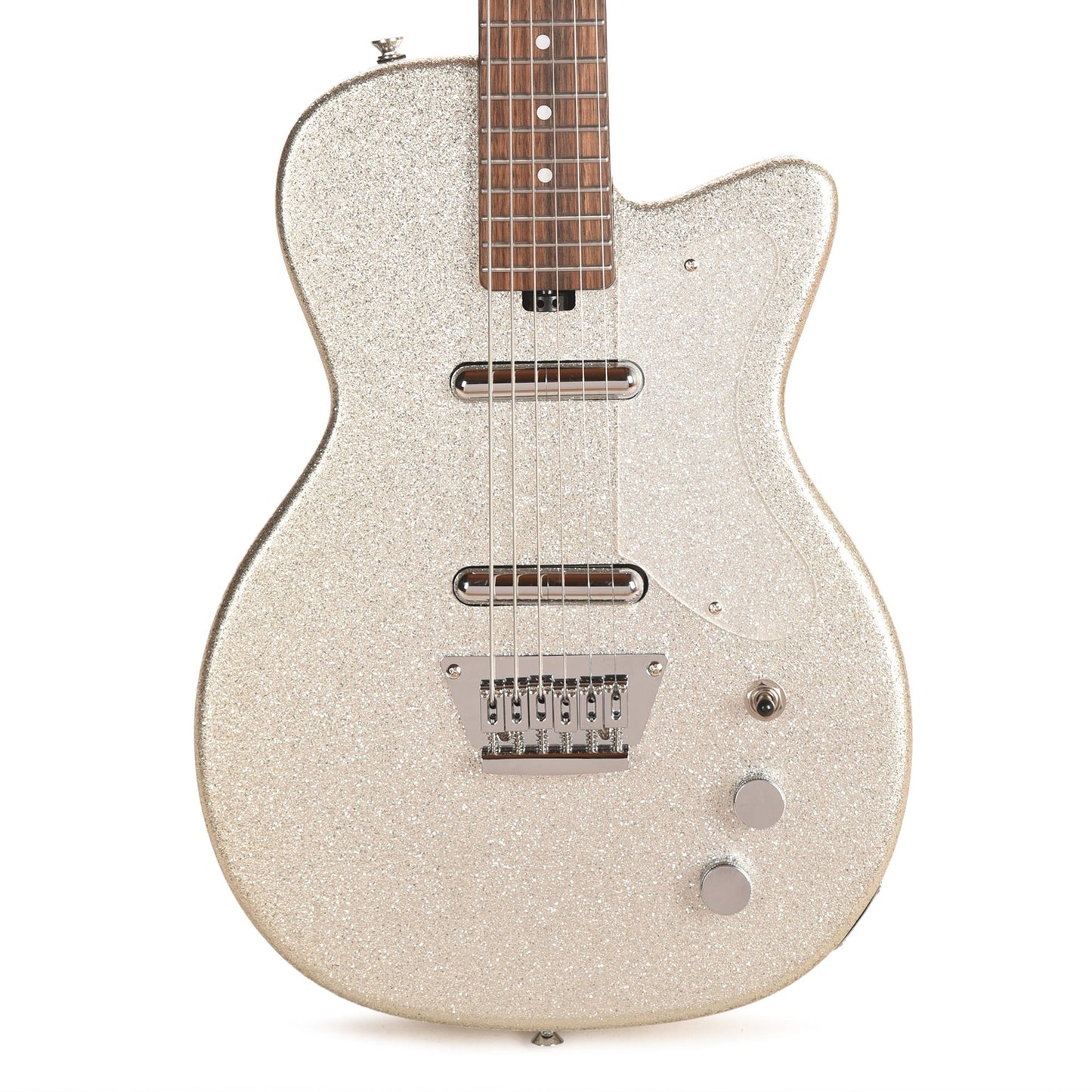Silvertone 1373 Baritone Electric Guitar Heavy Silver Flake