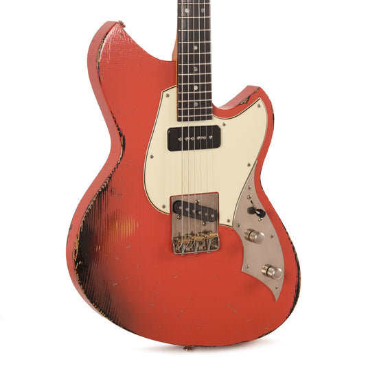 Novo Dealer Limited Serus T Fiesta Red over '64 3-Tone Burst Medium Distress w/Fralin High Output Tele Pickups