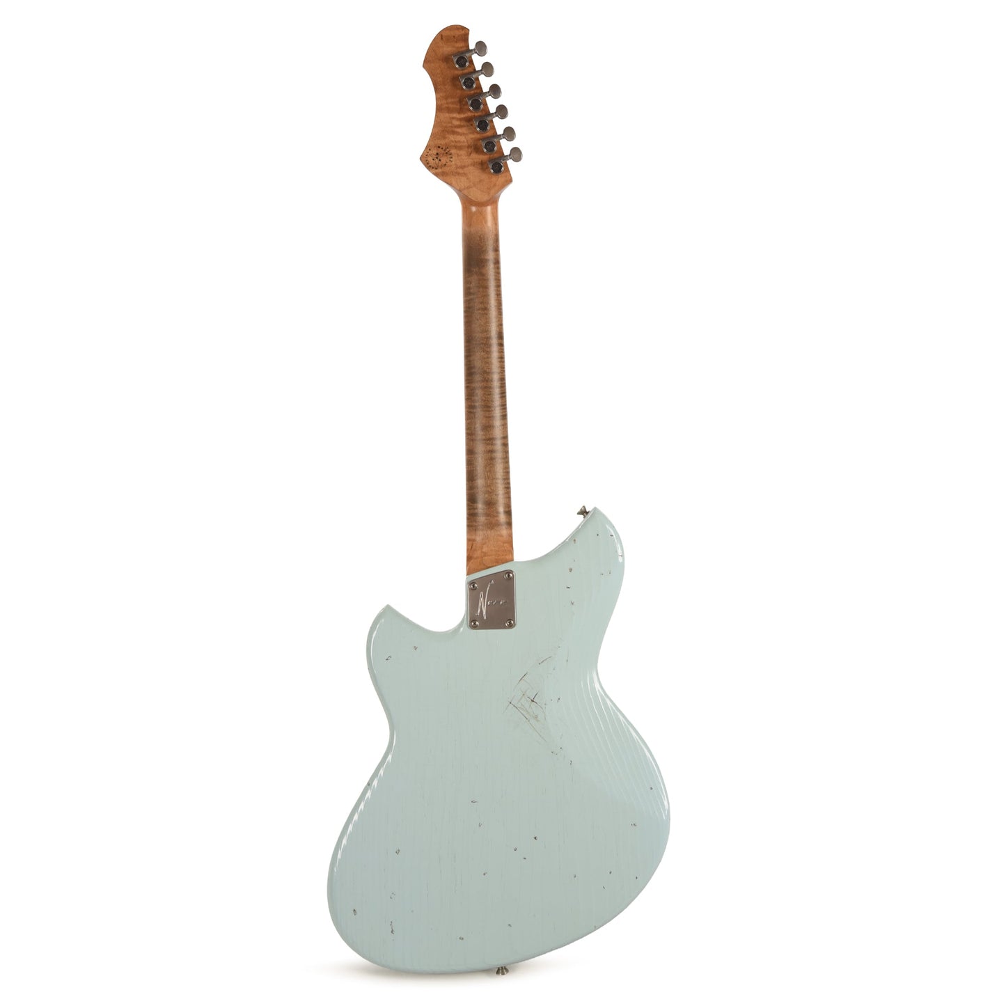 Novo Serus J Light Distress Sonic Blue w/Figured Maple Neck & Fralin P-90s