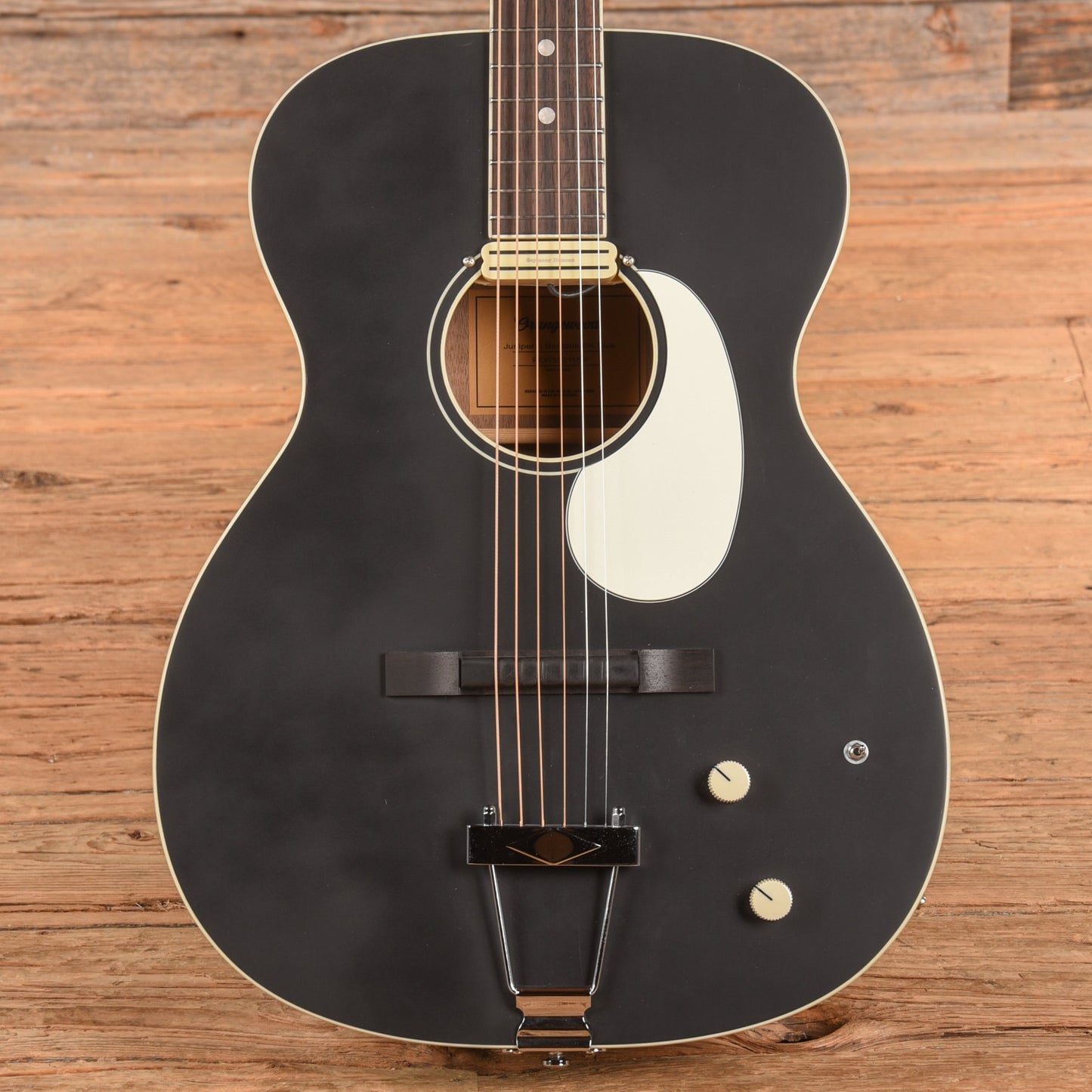 Orangewood Juniper II Baritone Black Live Rubber Bridge Acoustic-Electric Guitar