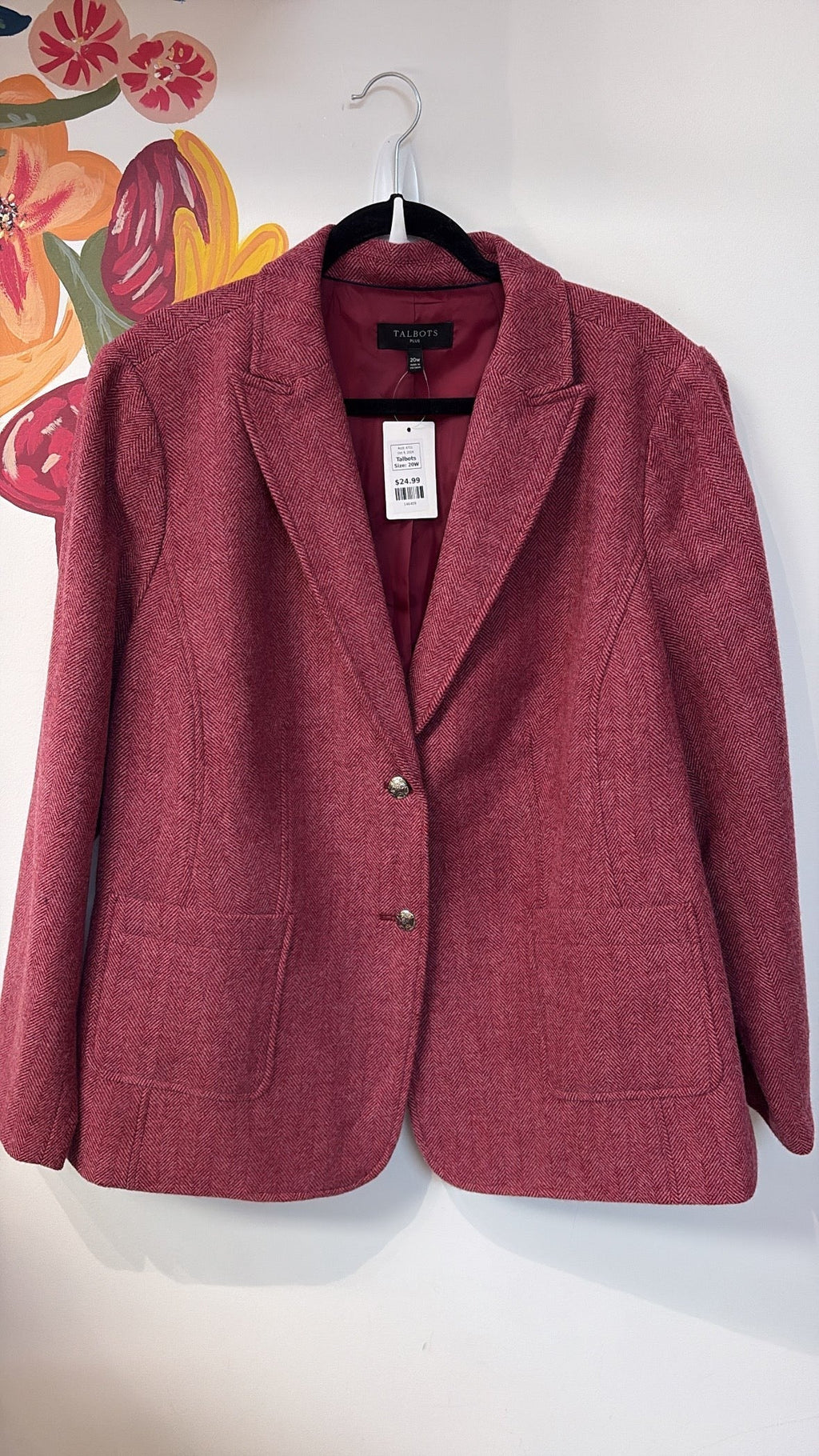 Talbots Wool Blend Blazer Jacket, 20W