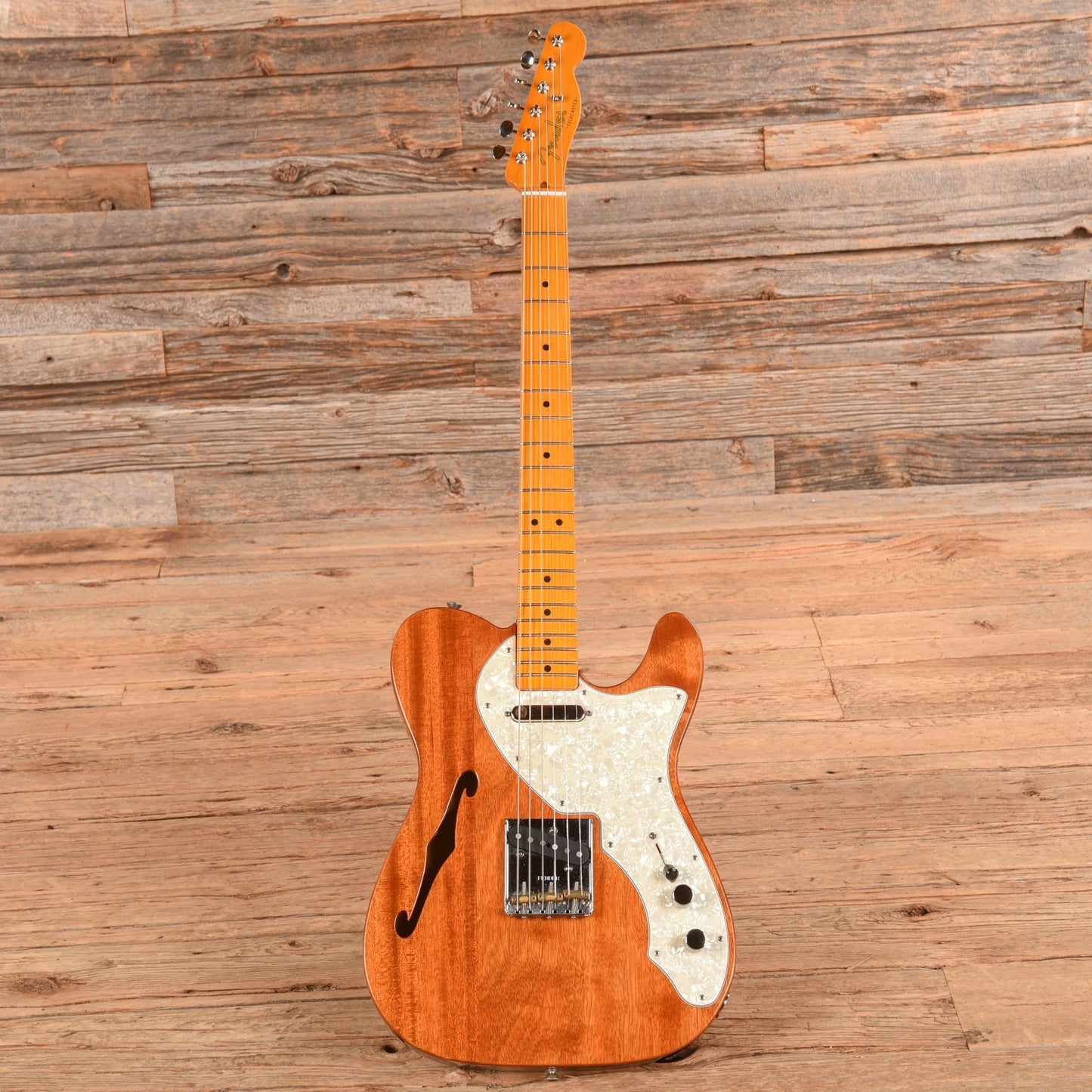 Fender Replacement Neck with Classic Series '69 Telecaster Thinline Body Mocha Mocha 2023
