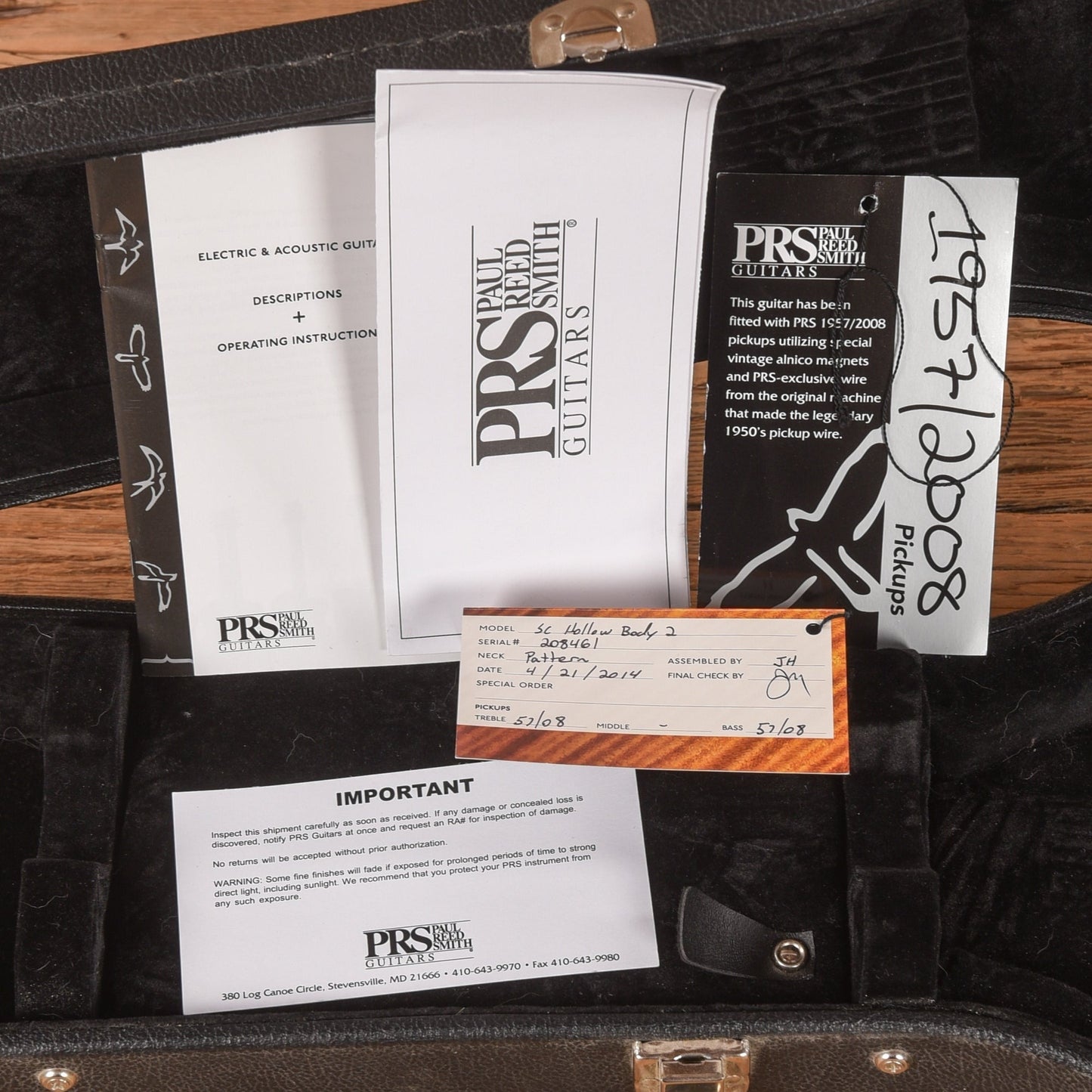 PRS Hollowbody II Piezo Charcoal Burst 2014