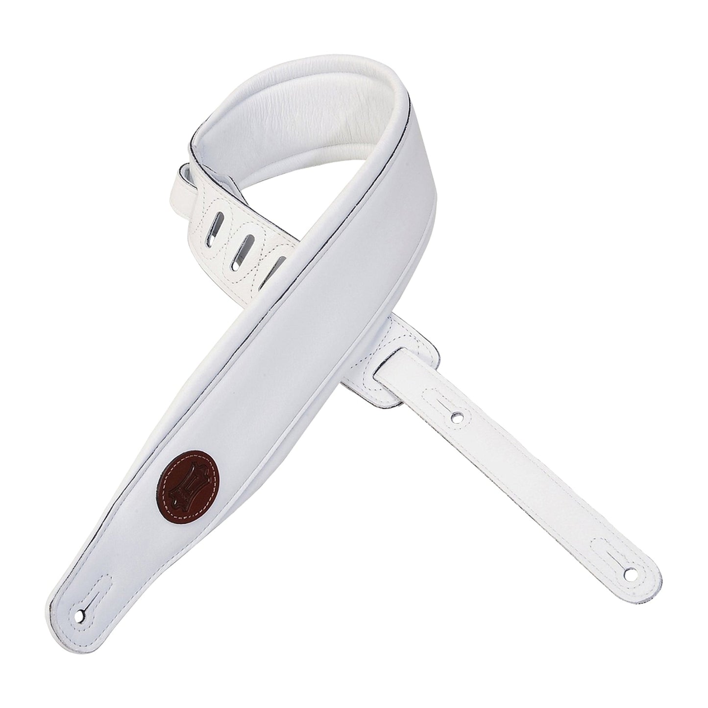 Levy's Signature Legacy Series 3" Wide Garment Leather Guitar Strap White