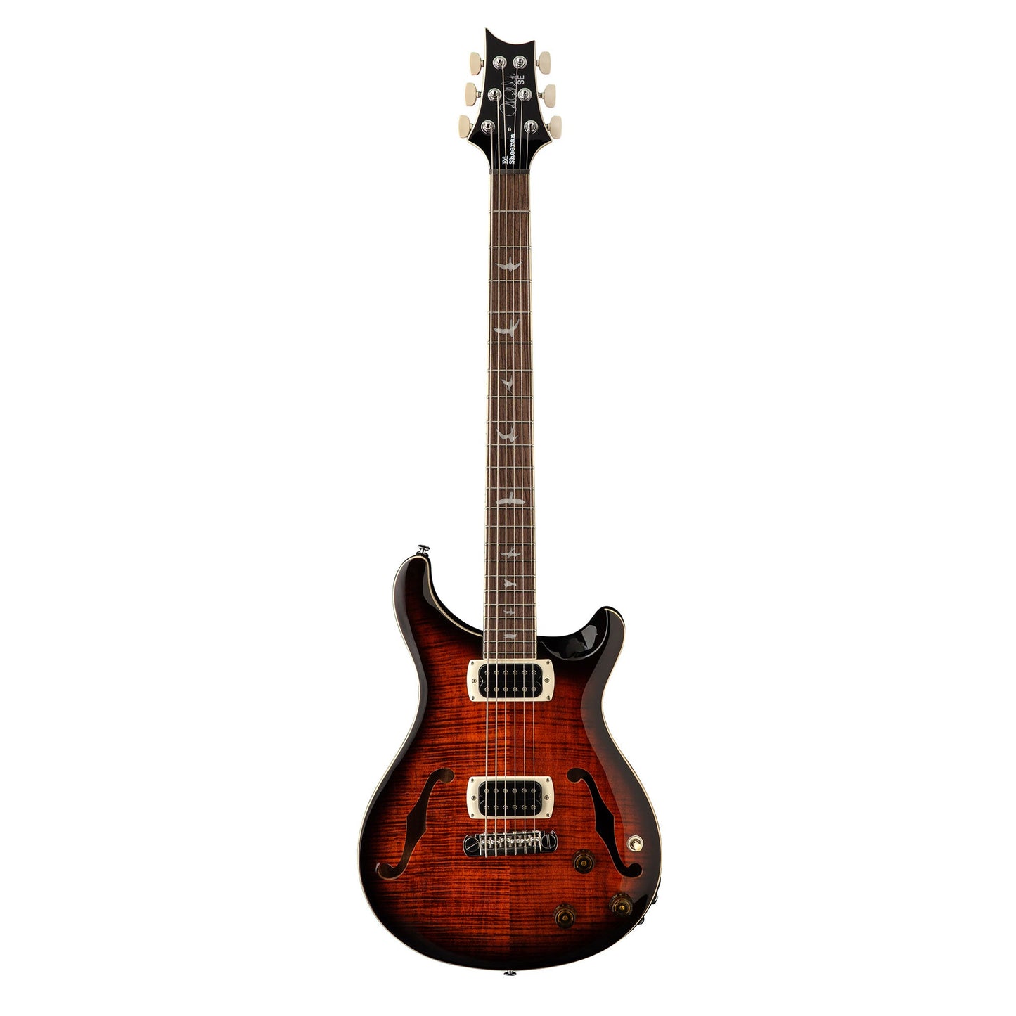 PRS SE Ed Sheeran Flat Back Hollowbody I Baritone Piezo Orange Tiger Smokeburst