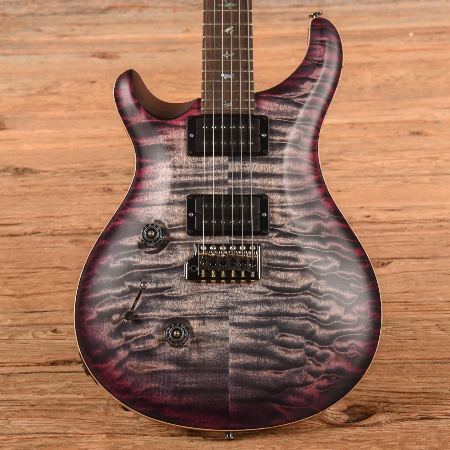 PRS Wood Library Custom 24 10-Top Satin w/Brazilian Rosewood Fretboard Purple Burst 2023 LEFTY