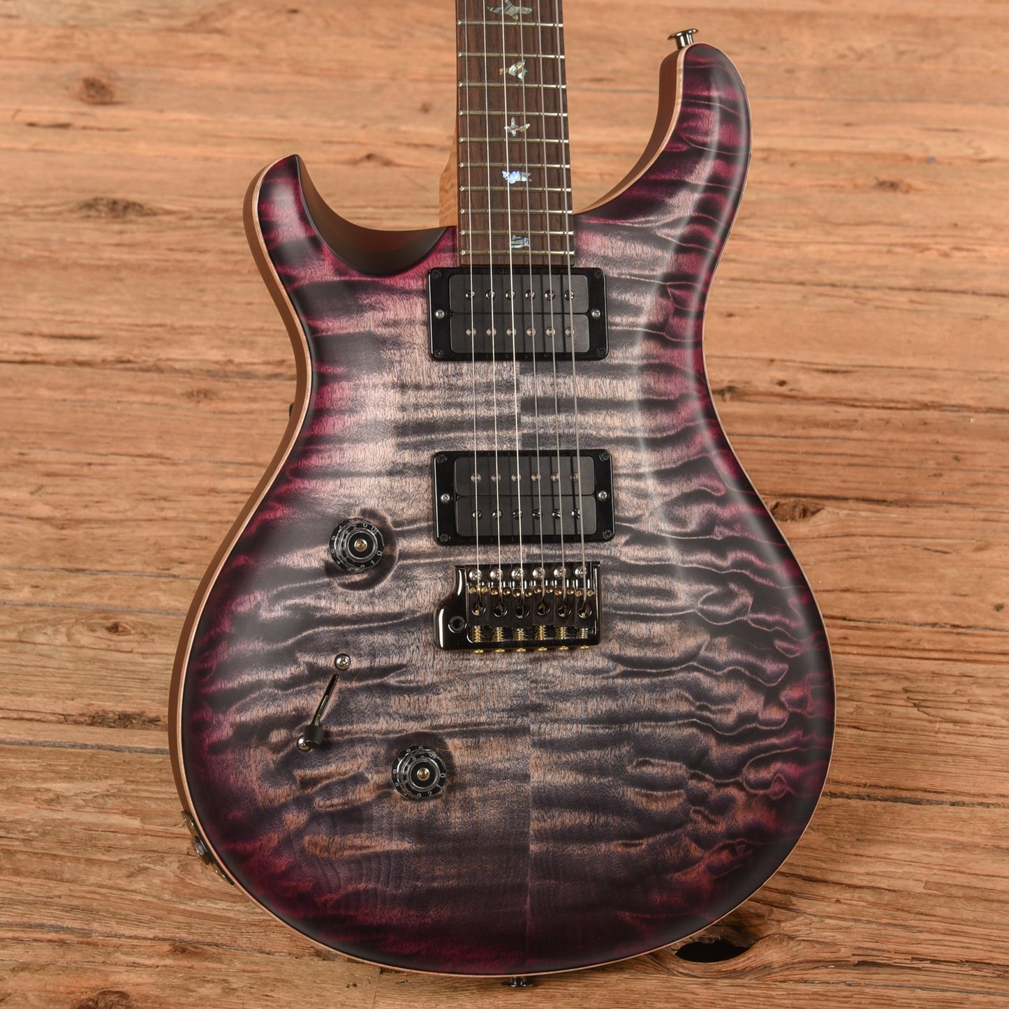 PRS Wood Library Custom 24 10-Top Satin w/Brazilian Rosewood Fretboard Purple Burst 2023 LEFTY