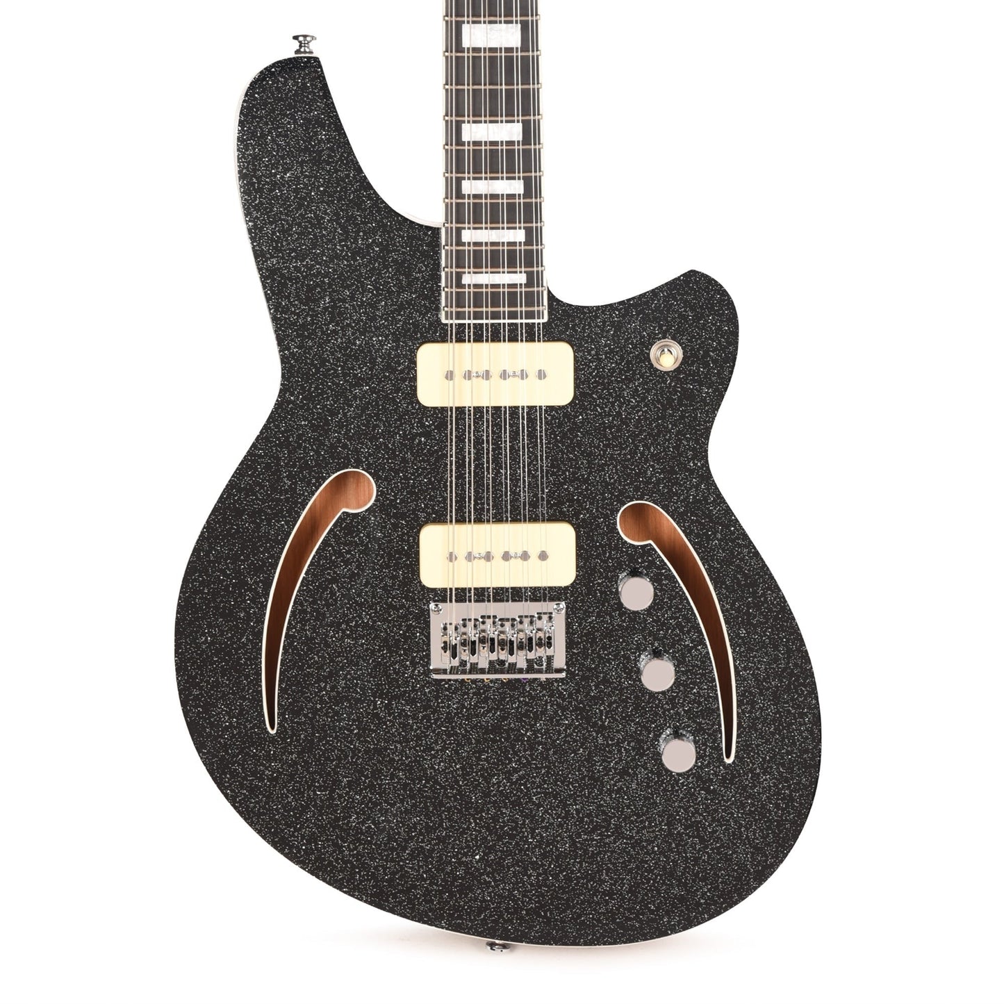 Reverend Airwave 12-String Electric Guitar Black Sparkle