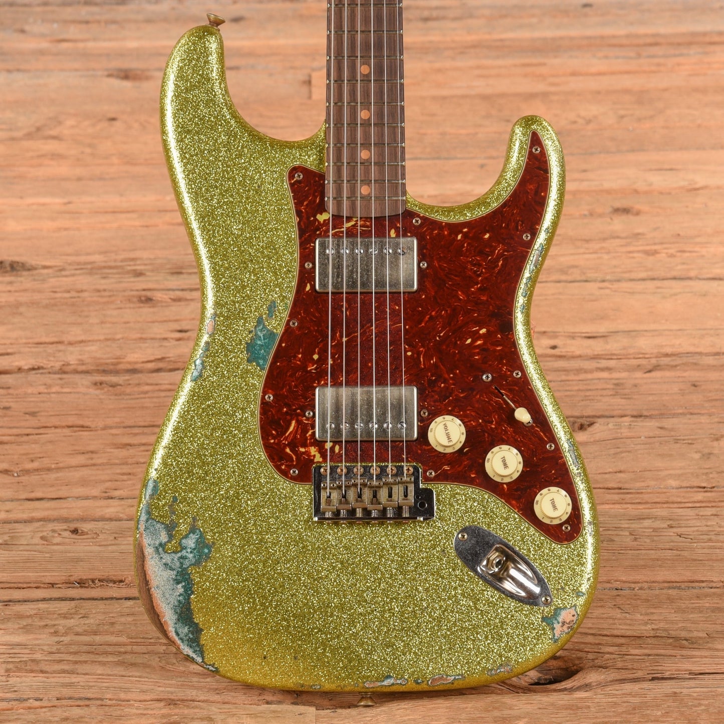 Fender Custom Shop 1963 Stratocaster Heavy Relic HH Chartreuse Sparkle 2024