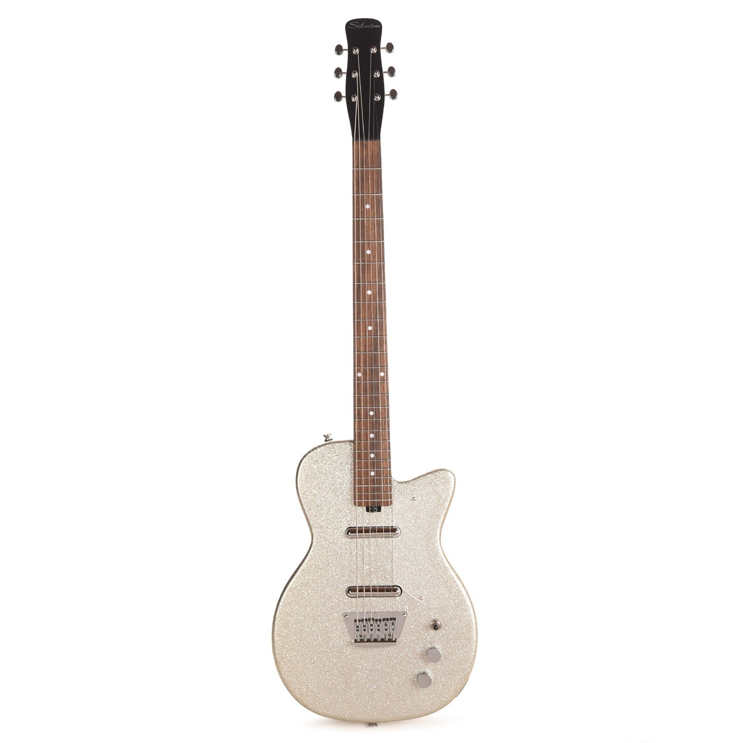 Silvertone 1373 Baritone Electric Guitar Heavy Silver Flake