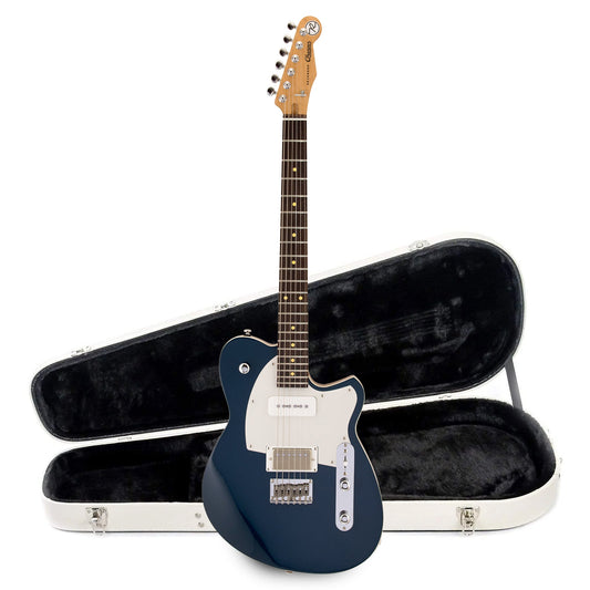 Reverend Charger H90 Electric Guitar High Tide Blue and Teardrop Two Tone Case Bundle