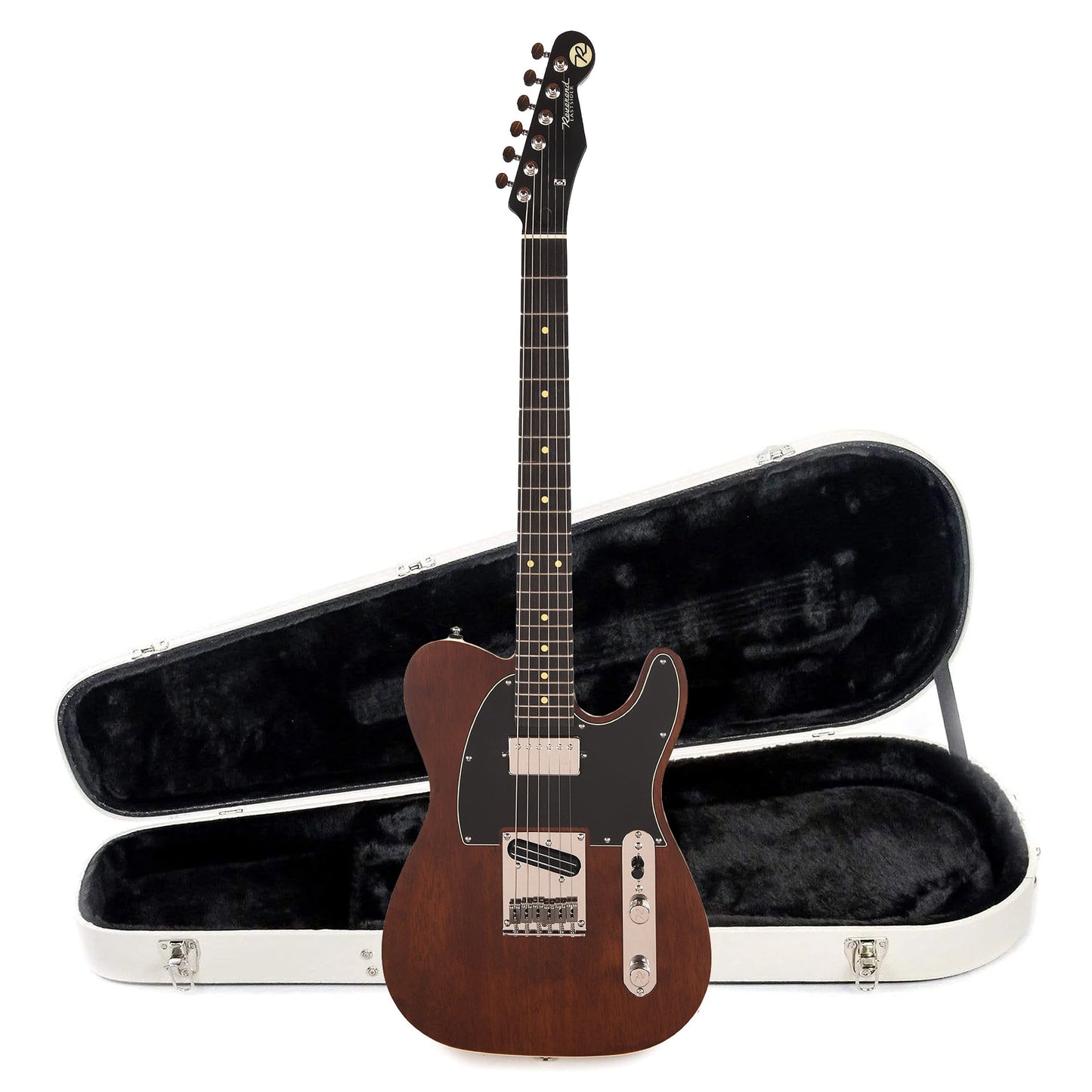 Reverend Pete Anderson Eastsider Custom Electric Guitar Dark Violin Brown and Teardrop Two Tone Case Bundle