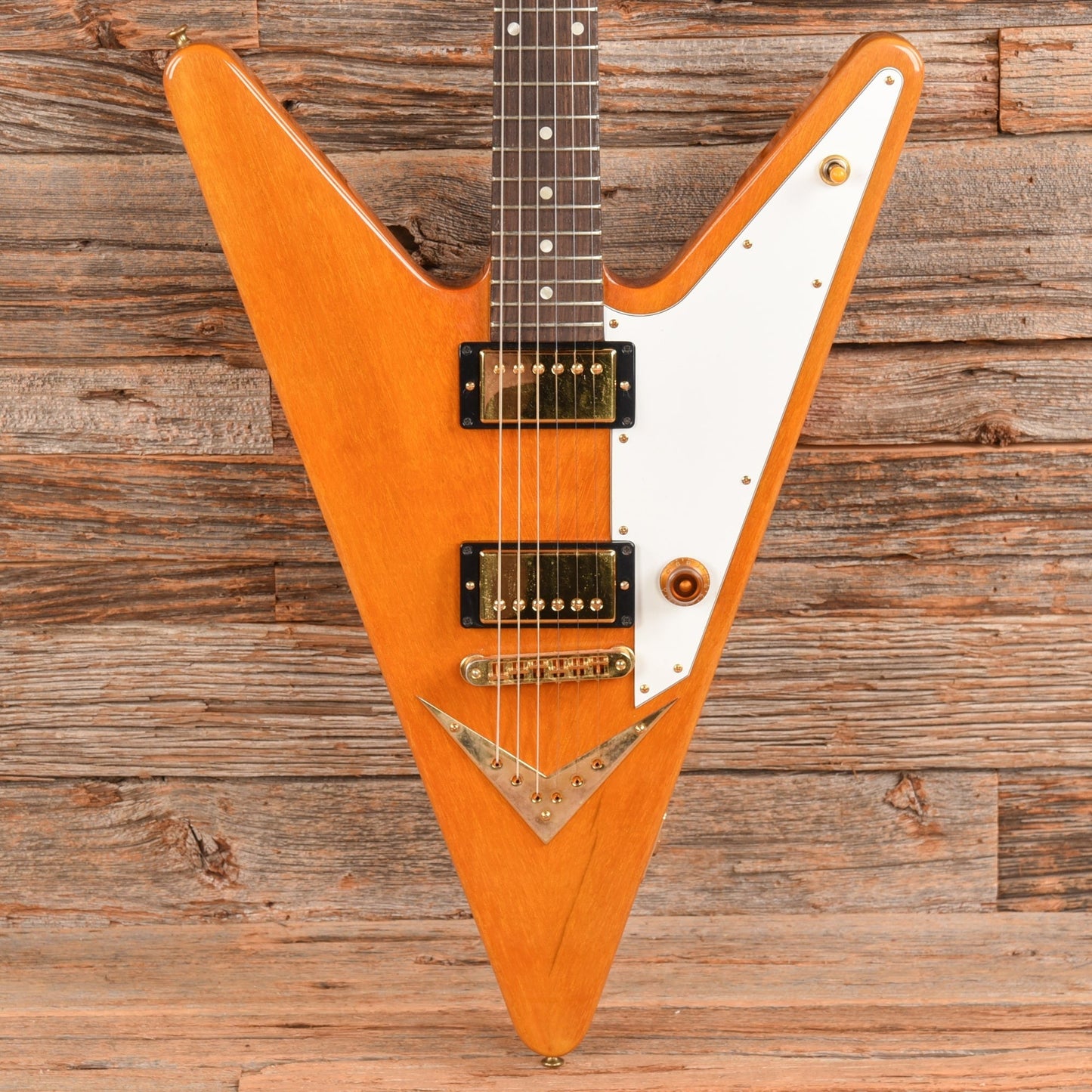 Gibson Reverse Flying V Natural - Dave Amato of REO Speedwagon