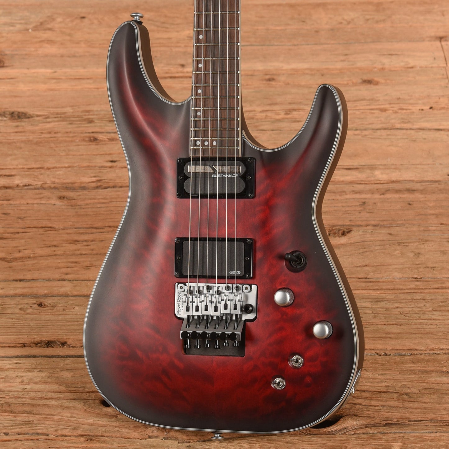 Schecter C-1 Platinum FR S Sustainiac Crimson Red Burst Satin 2024