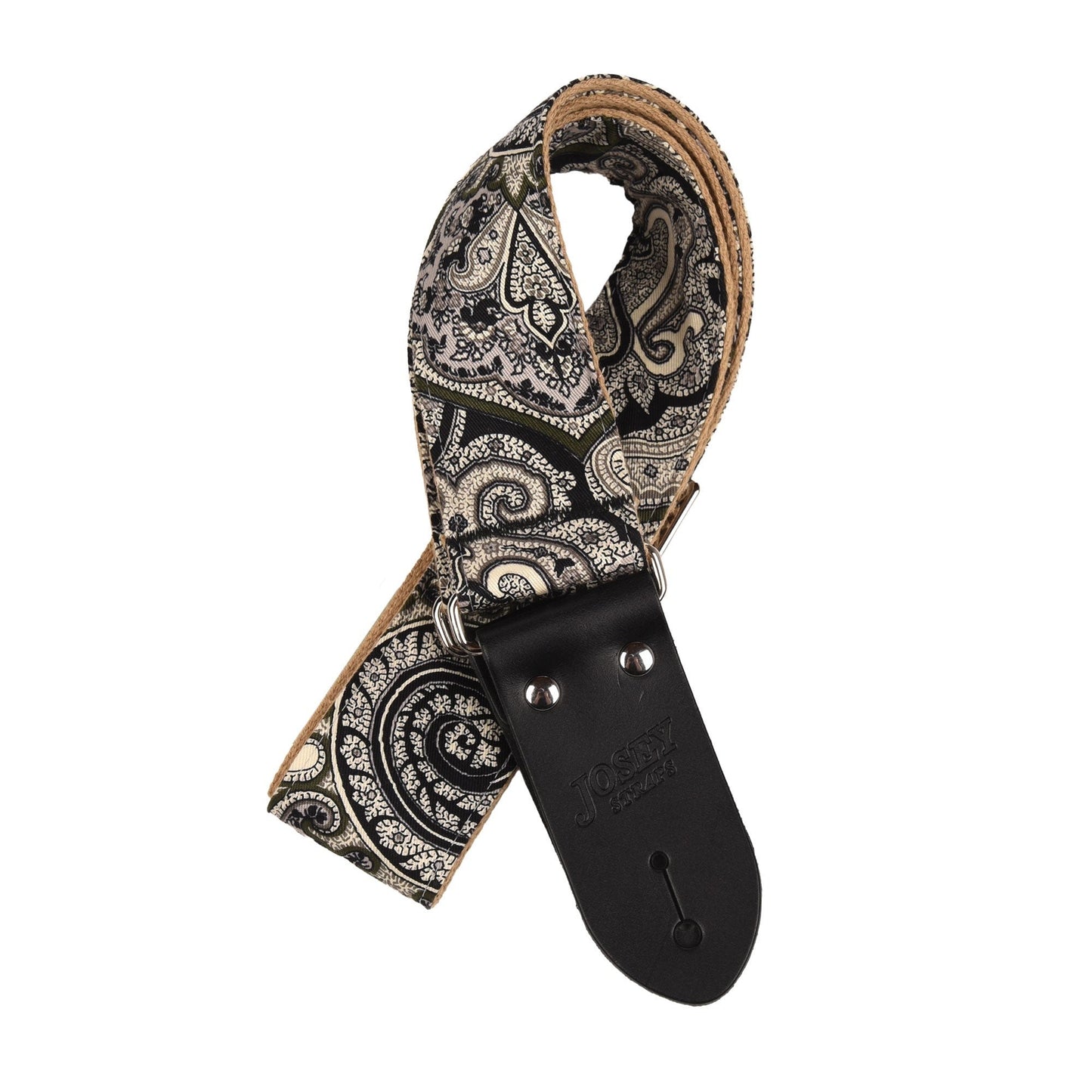 Josey Paisley Tie 2" Guitar Strap w/Midnight Ends and Cotton Backing