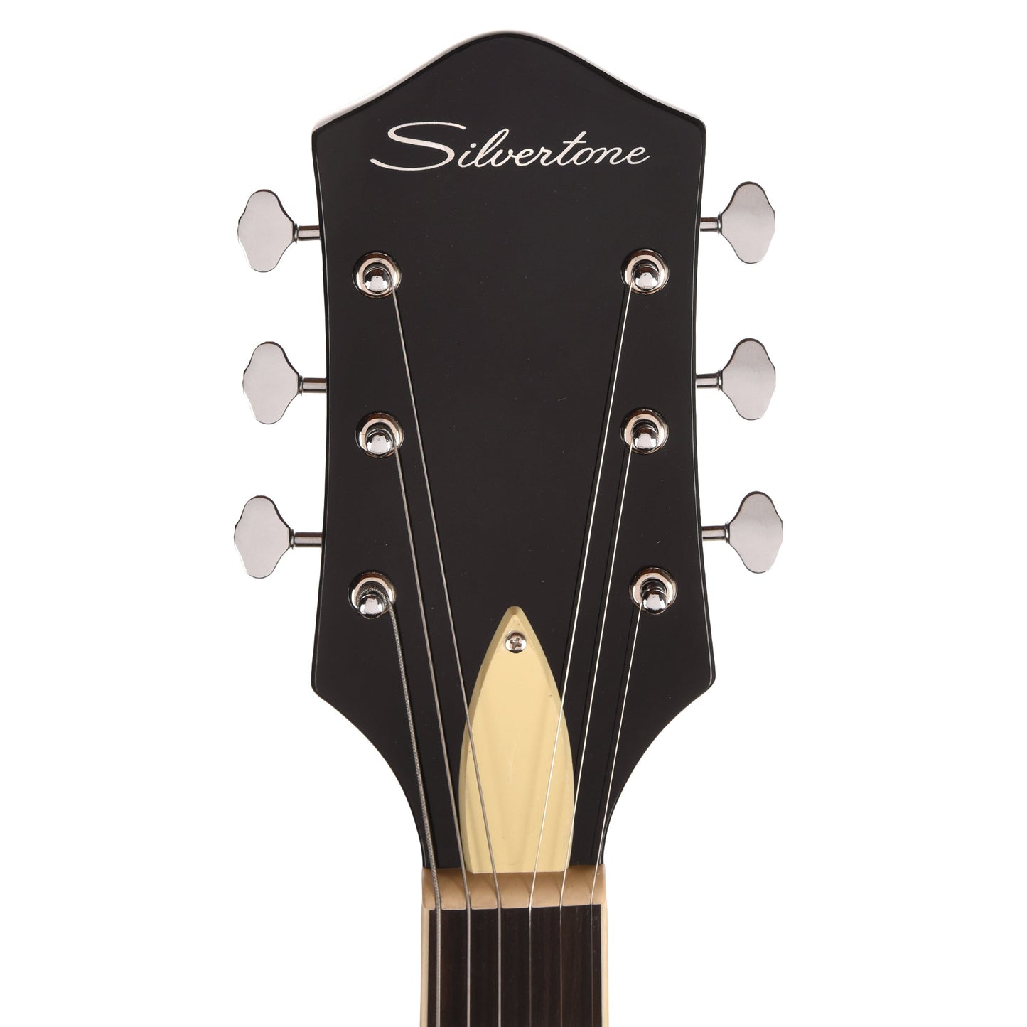 Silvertone 1446 TBK Single Cut Semi-Hollow Electric Guitar w/ Trapeze Tailpiece Gloss Black