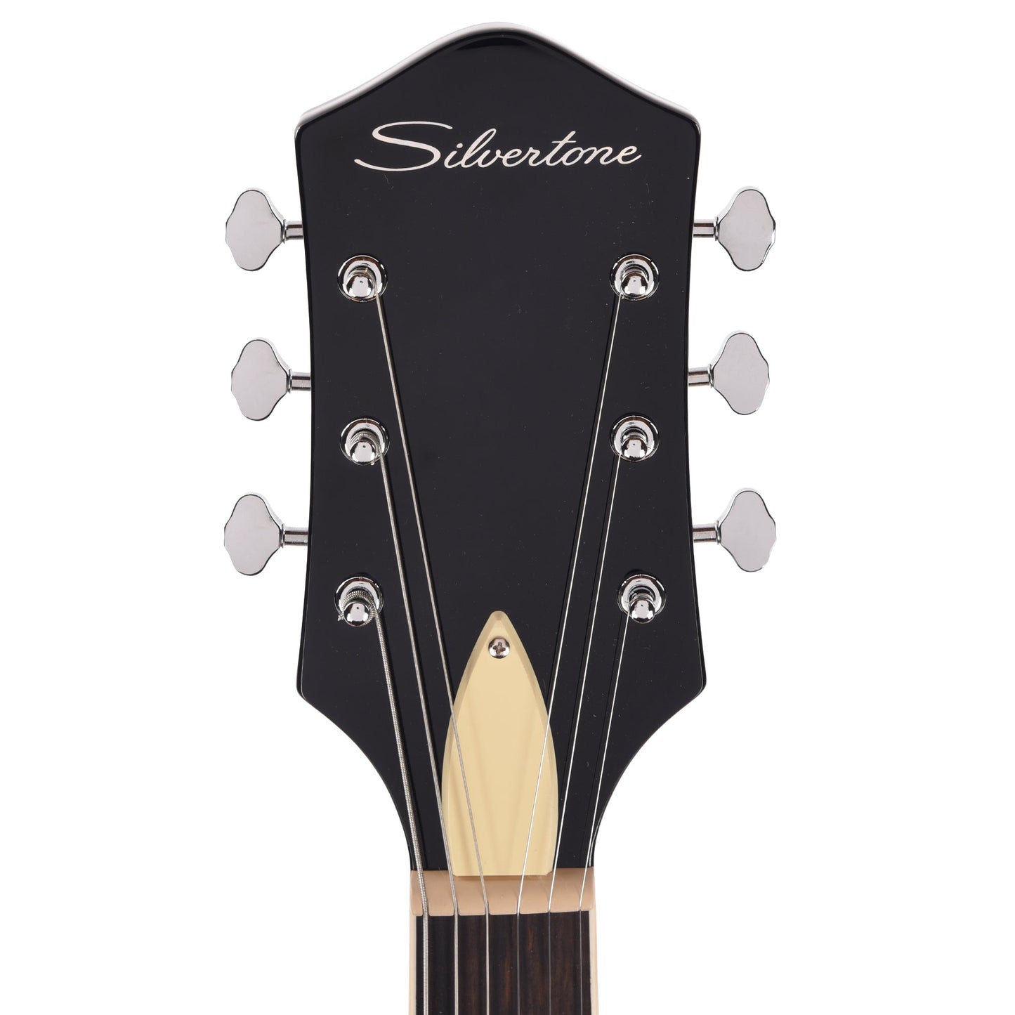 Silvertone 1446 VBK Single Cut Semi-Hollow Electric Guitar w/ Bigsby Vibrato Gloss Black