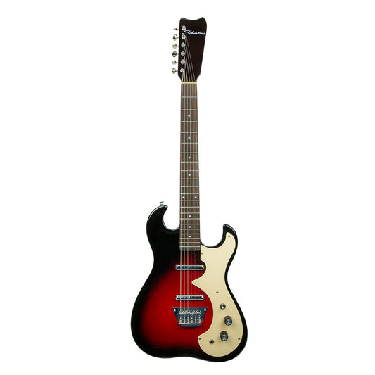 Silvertone 1449 BSF2 Offset Solid Body Electric Guitar Black Silver Flake