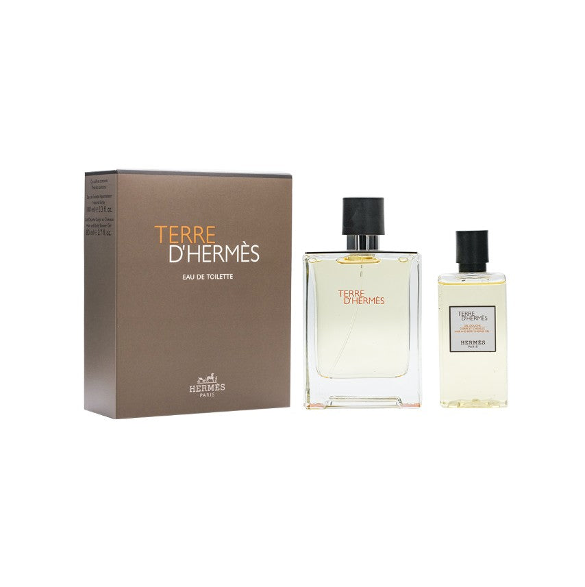 Hermes Terre d'Hermes Toit Set (100ml Eau De Toilette + 80ml Hair and Body Shower Gel) 大地男士淡香水(100ml+二合一洗髮淋浴露80ml)