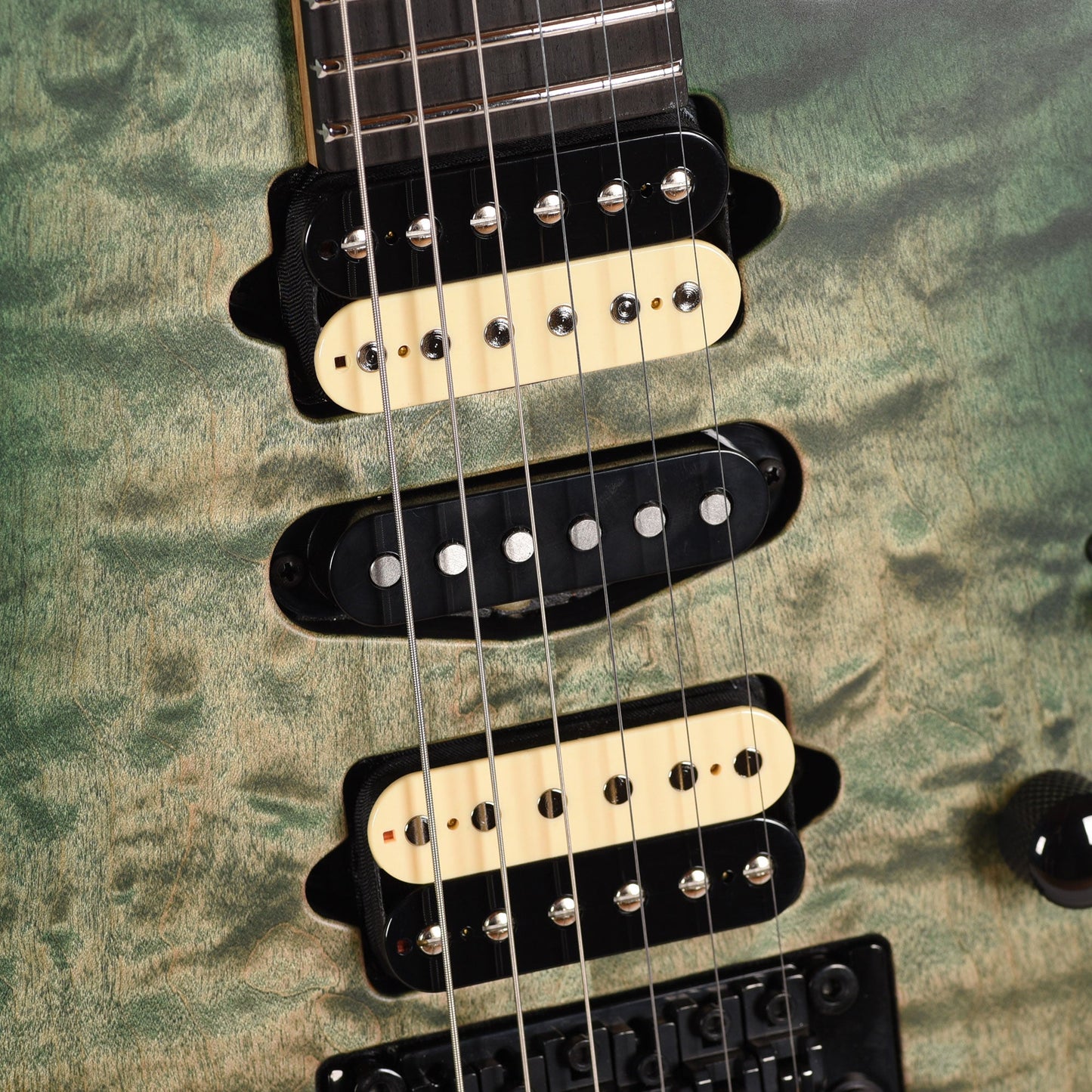 Suhr Custom Modern Faded Trans Green Burst w/CME-Selected Quilt Maple Top