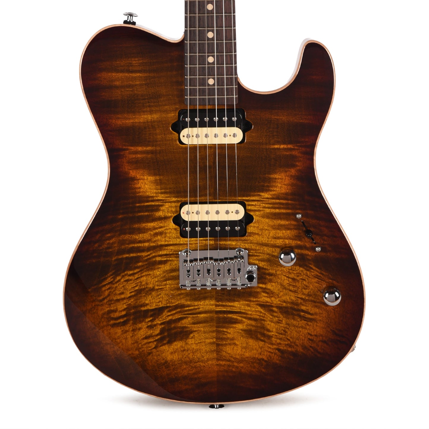 Suhr Oso Short Scale Mahogany w/ Figured Curly Maple Top Bengal Burst