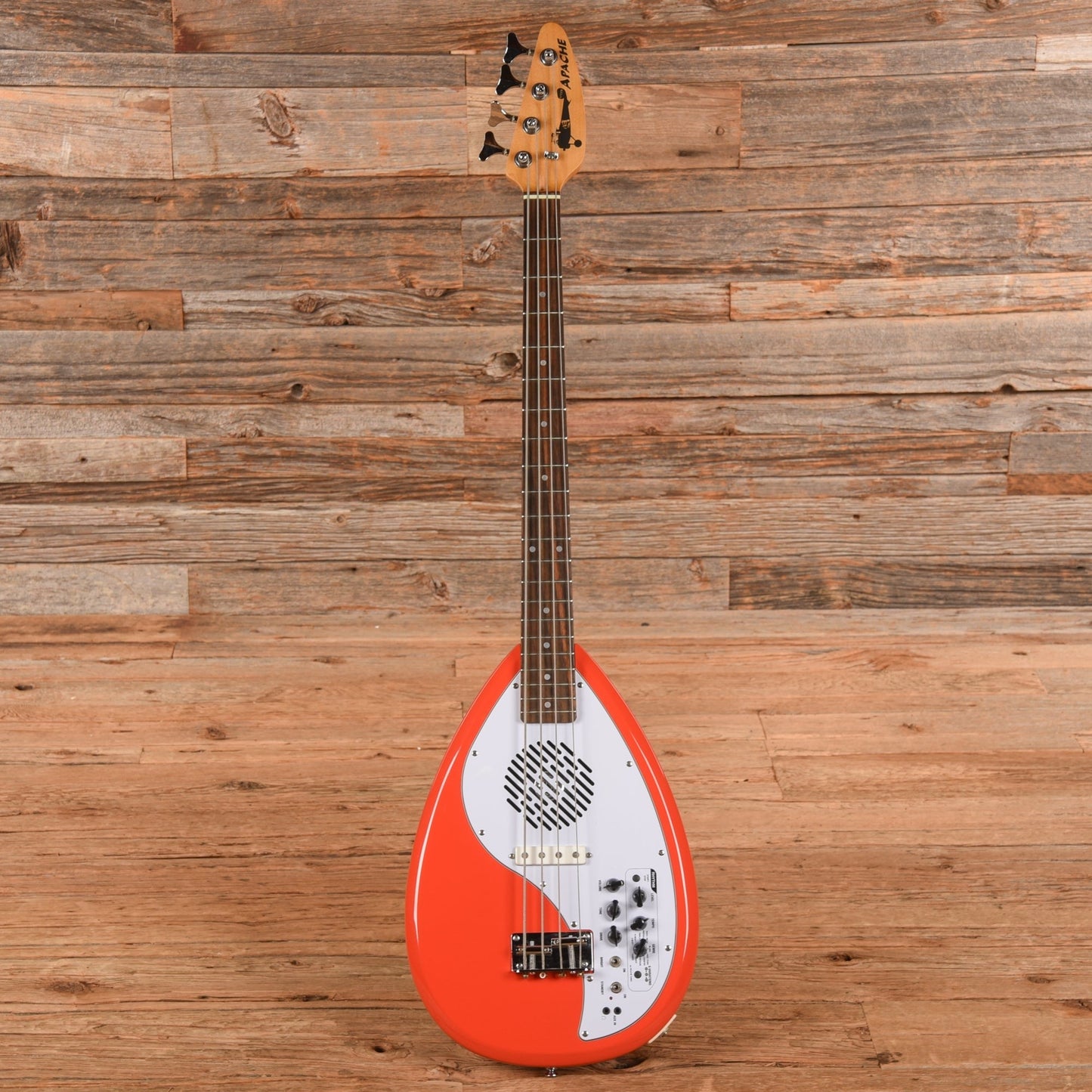Vox Apache-1B Teardrop Travel Bass with Built-In Speaker Salmon Red